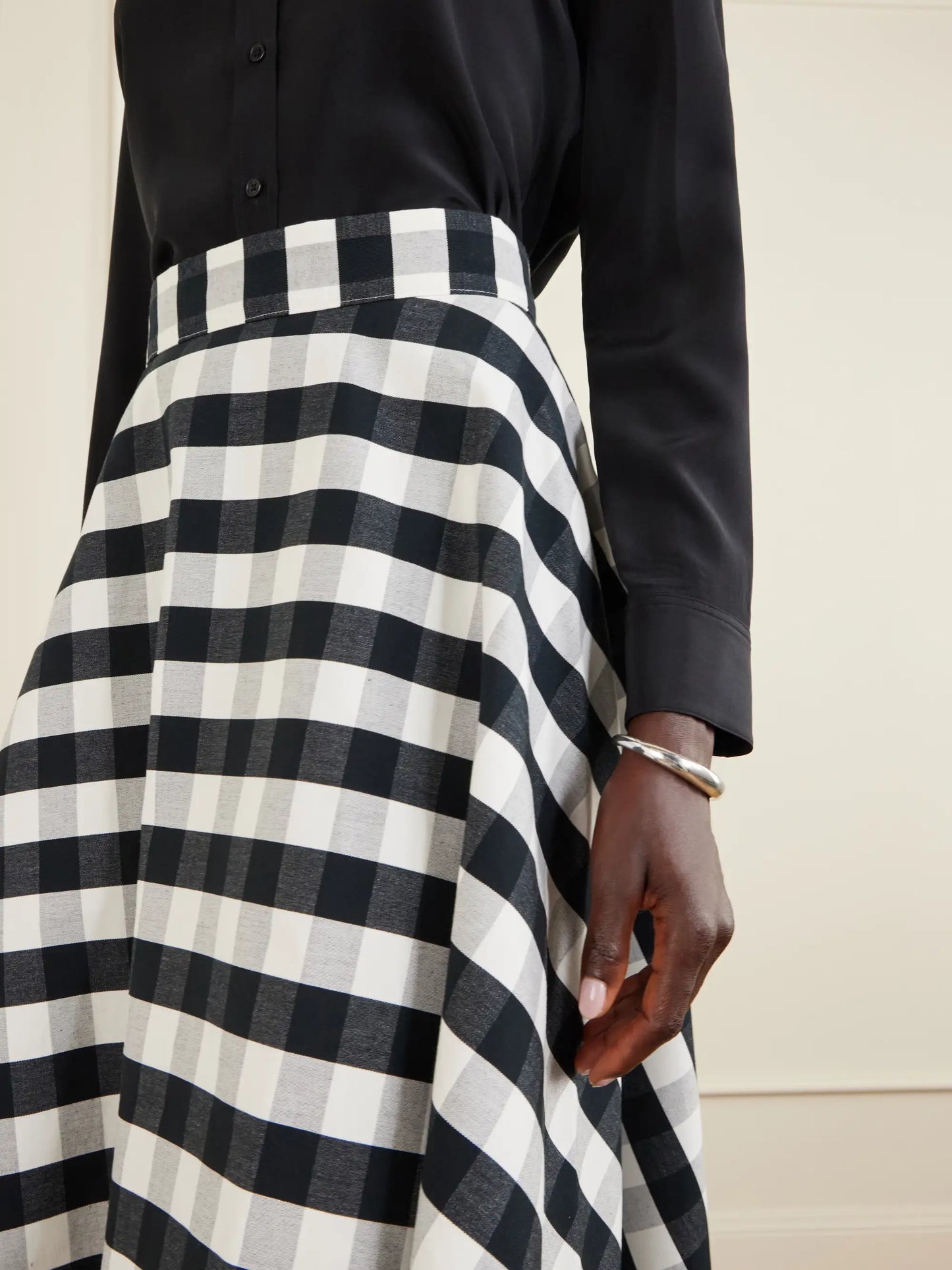 Vichy Cotton-blend Maxi Skirt
