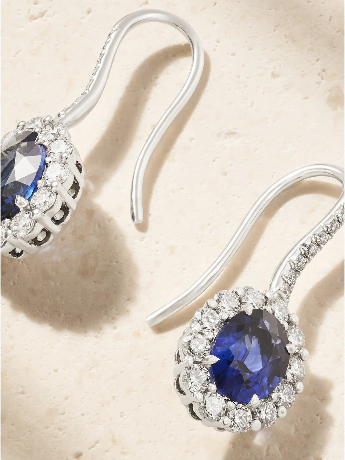 1735 Platinum, Sapphire And Diamond Earrings