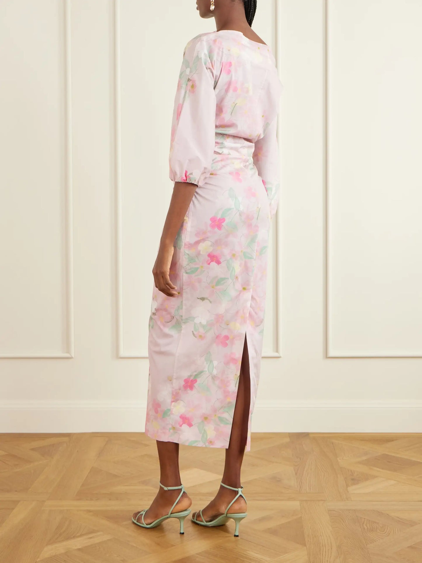 Ezra Floral-print Cotton-blend Midi Dress