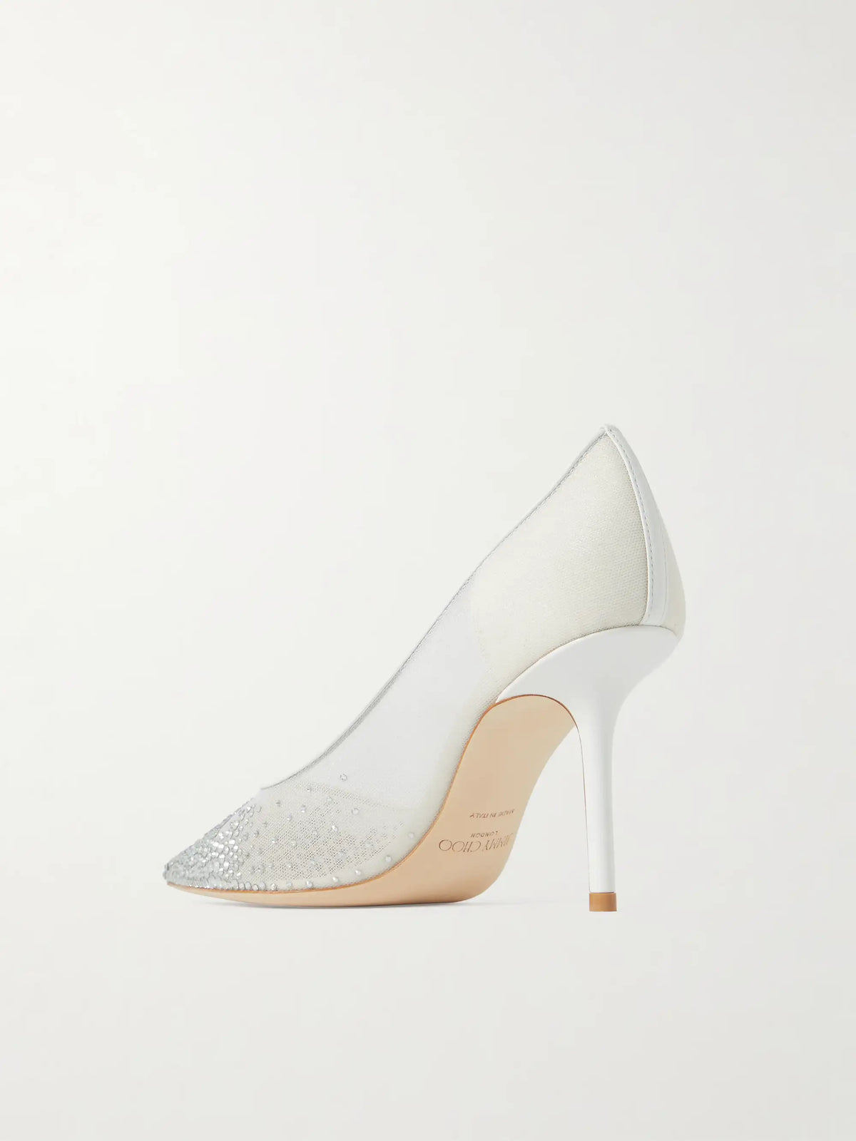 Love 85 Leather-trimmed Crystal-embellished Mesh Pumps