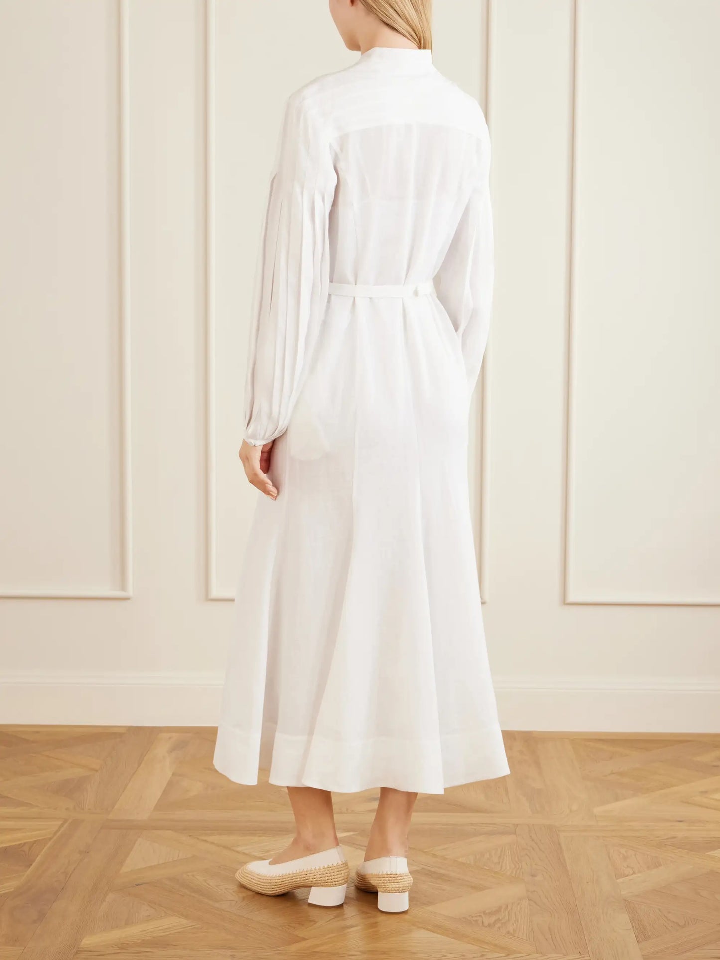 Lydia Belted Linen Midi Dress