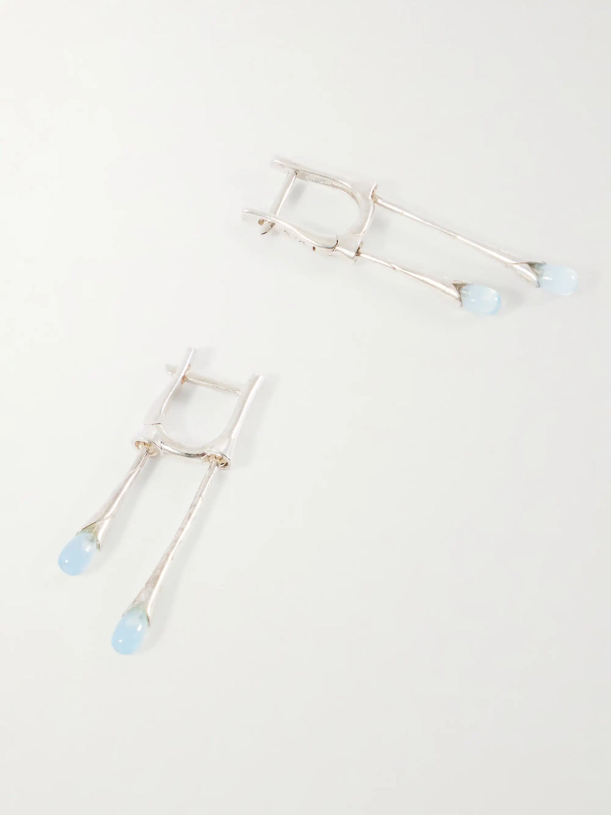 Gocciola Sterling Silver And Chalcedony Hoop Earrings