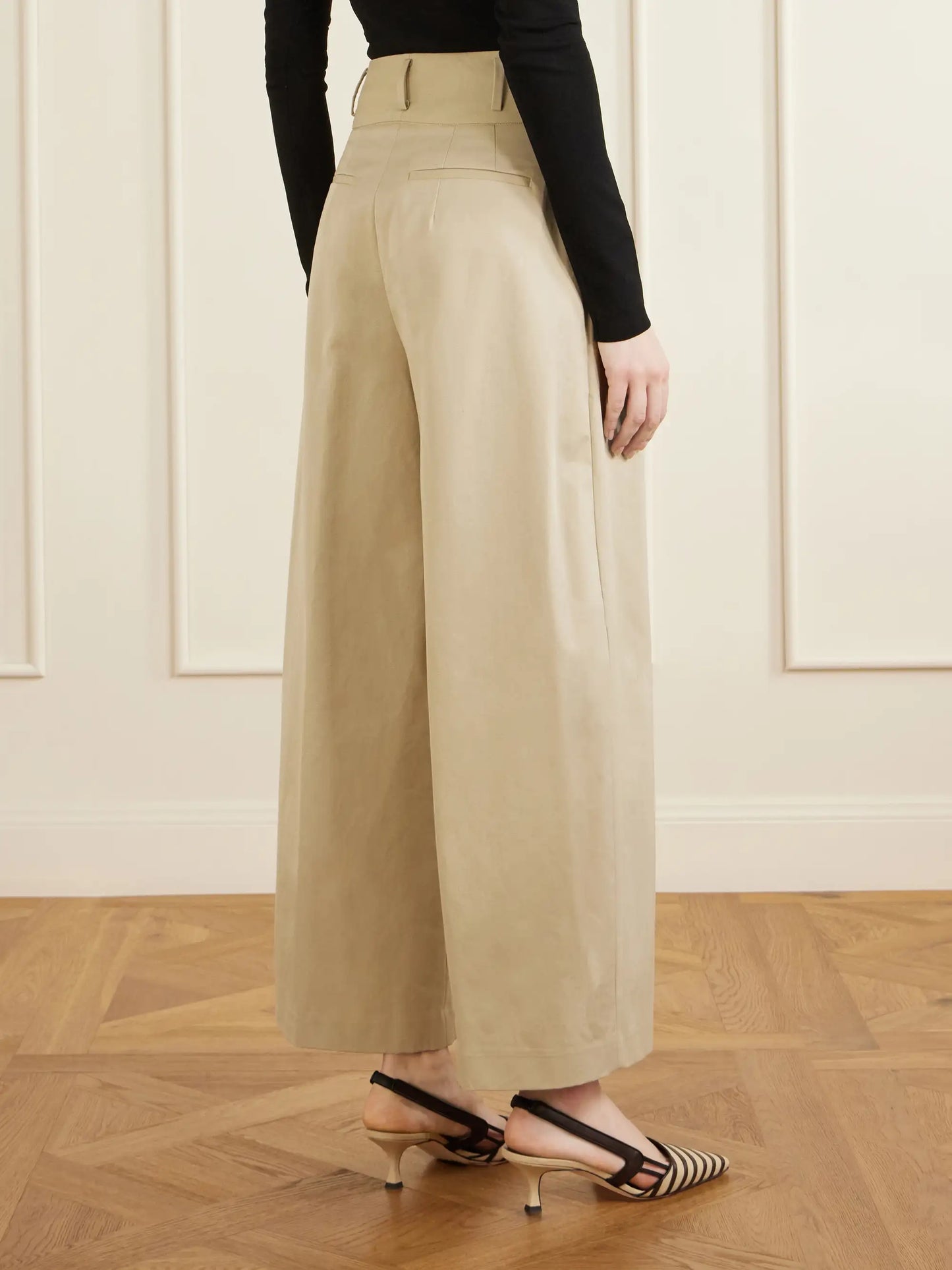 Wilson Pleated Wide-leg Cotton Pants