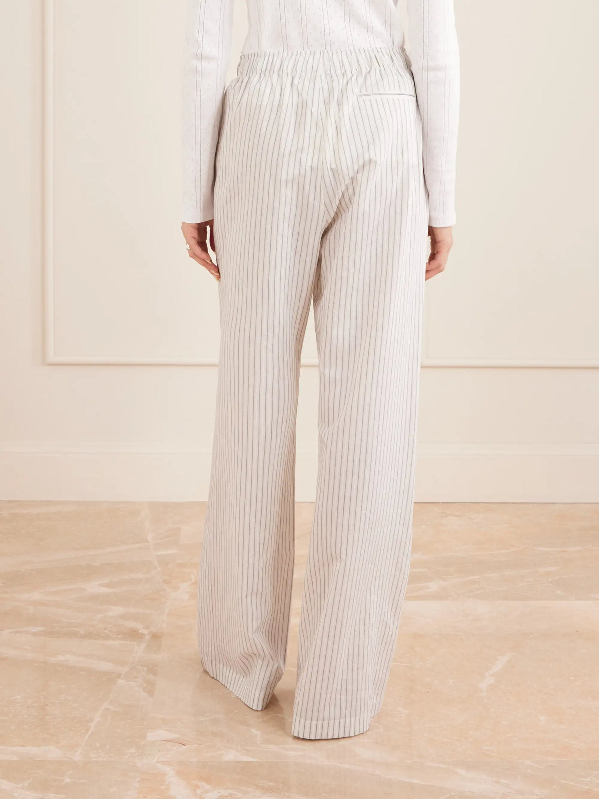 RÓHE Striped Silk And Cotton-blend Wide-leg Pants