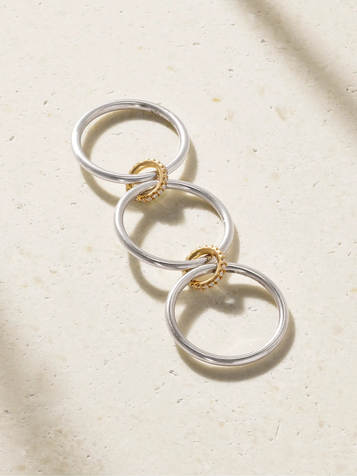 Solarium Sterling Silver, 18-karat Gold And Diamond Ring