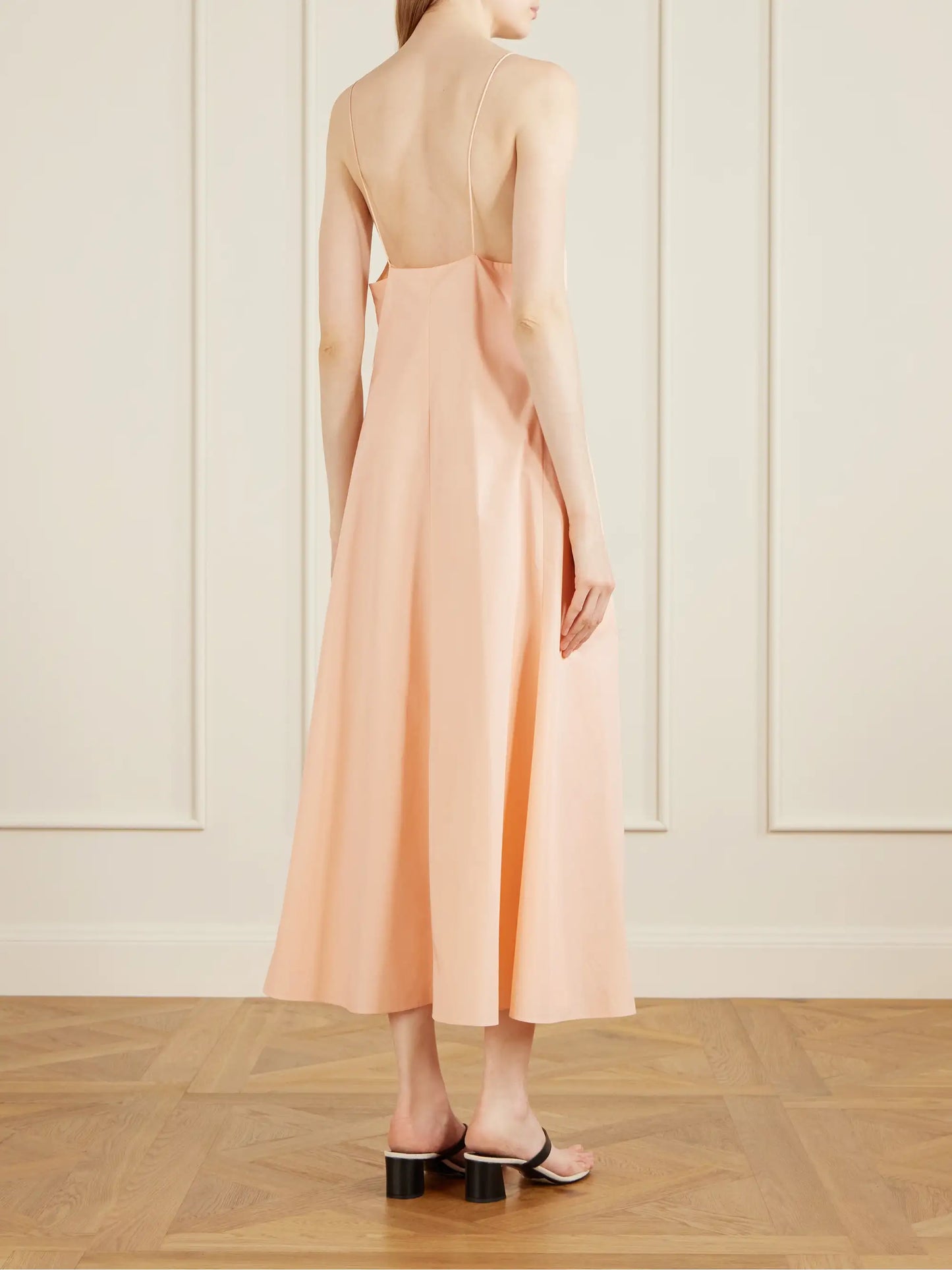 Iben Paneled Cotton-poplin Midi Dress