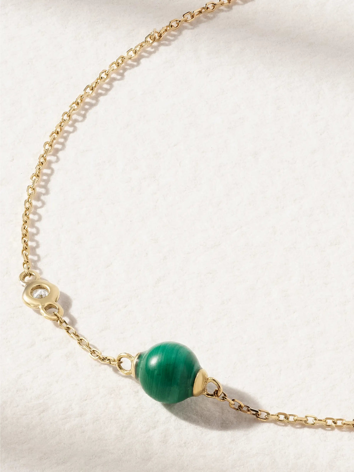Dot 14-karat Gold, Malachite And Diamond Bracelet