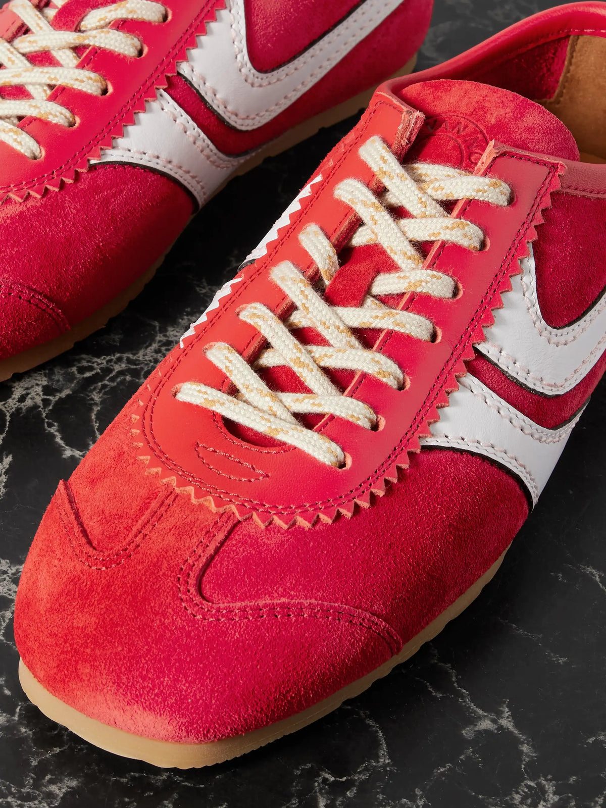 Leather-trimmed Suede Sneakers