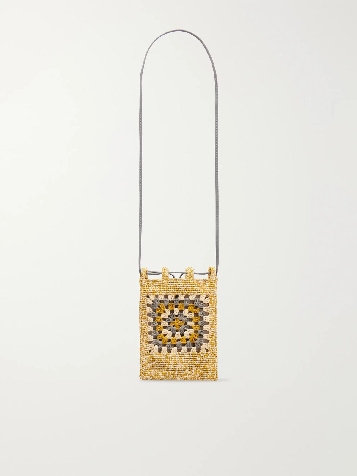 + Paula's Ibiza Leather-trimmed Crocheted Raffia Bucket Bag