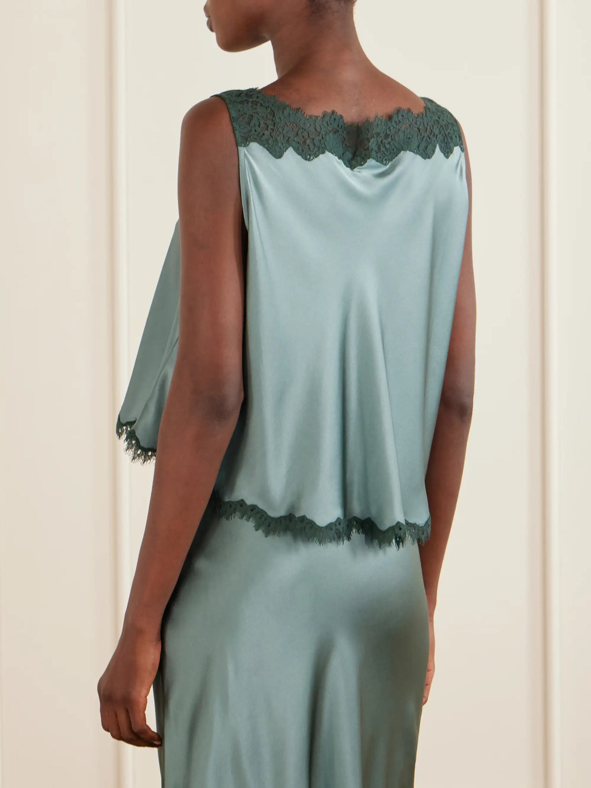 DÔEN Valerina Lace-trimmed Silk Cami