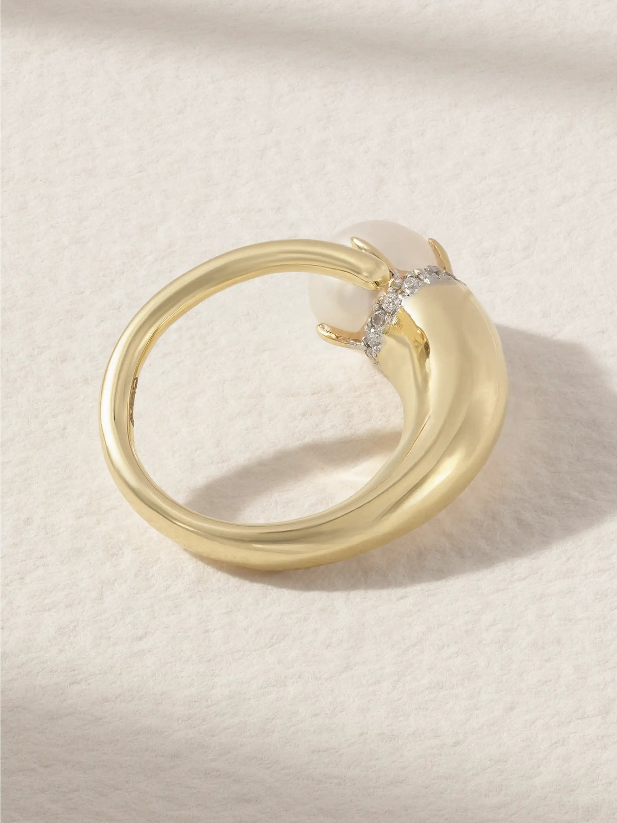 Cornucopia 14-karat Gold, Diamond And Pearl Ring