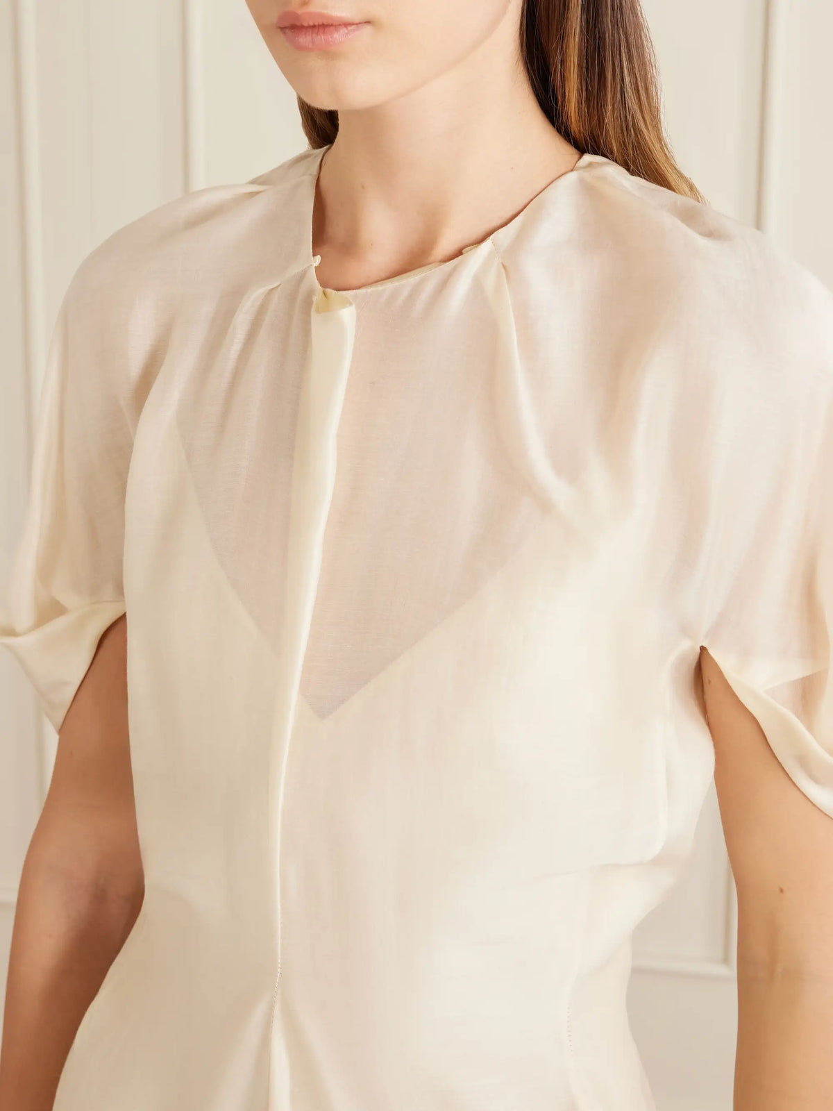 KHAITE Ria Silk-blend Midi Dress