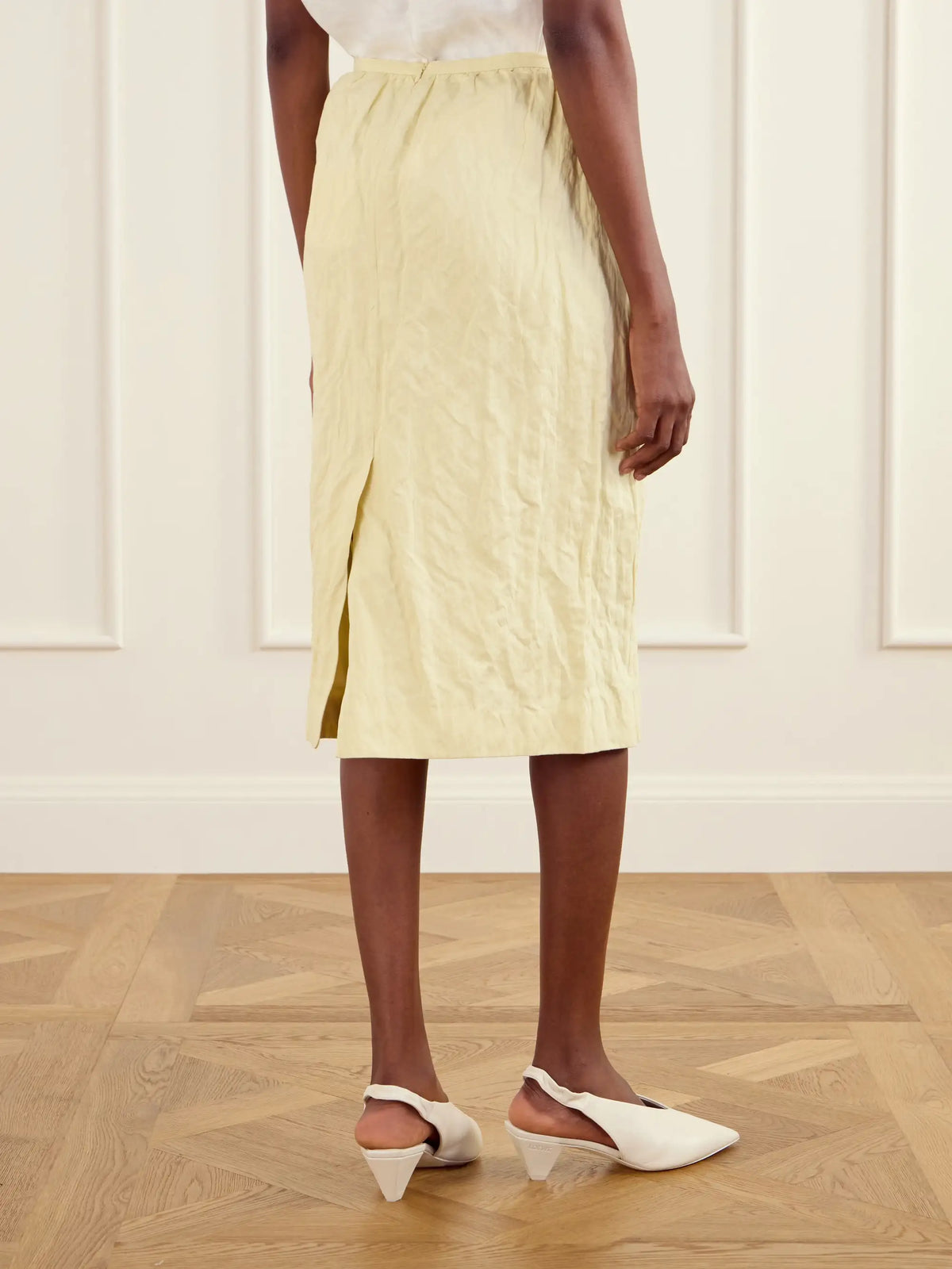 SHUSHU/TONG Bow-detail Cotton-blend Midi Skirt