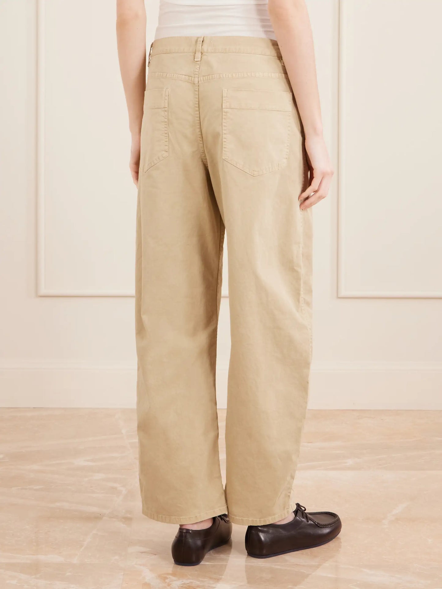 Tribeca Brushed Cotton-blend Twill Barrel-leg Pants