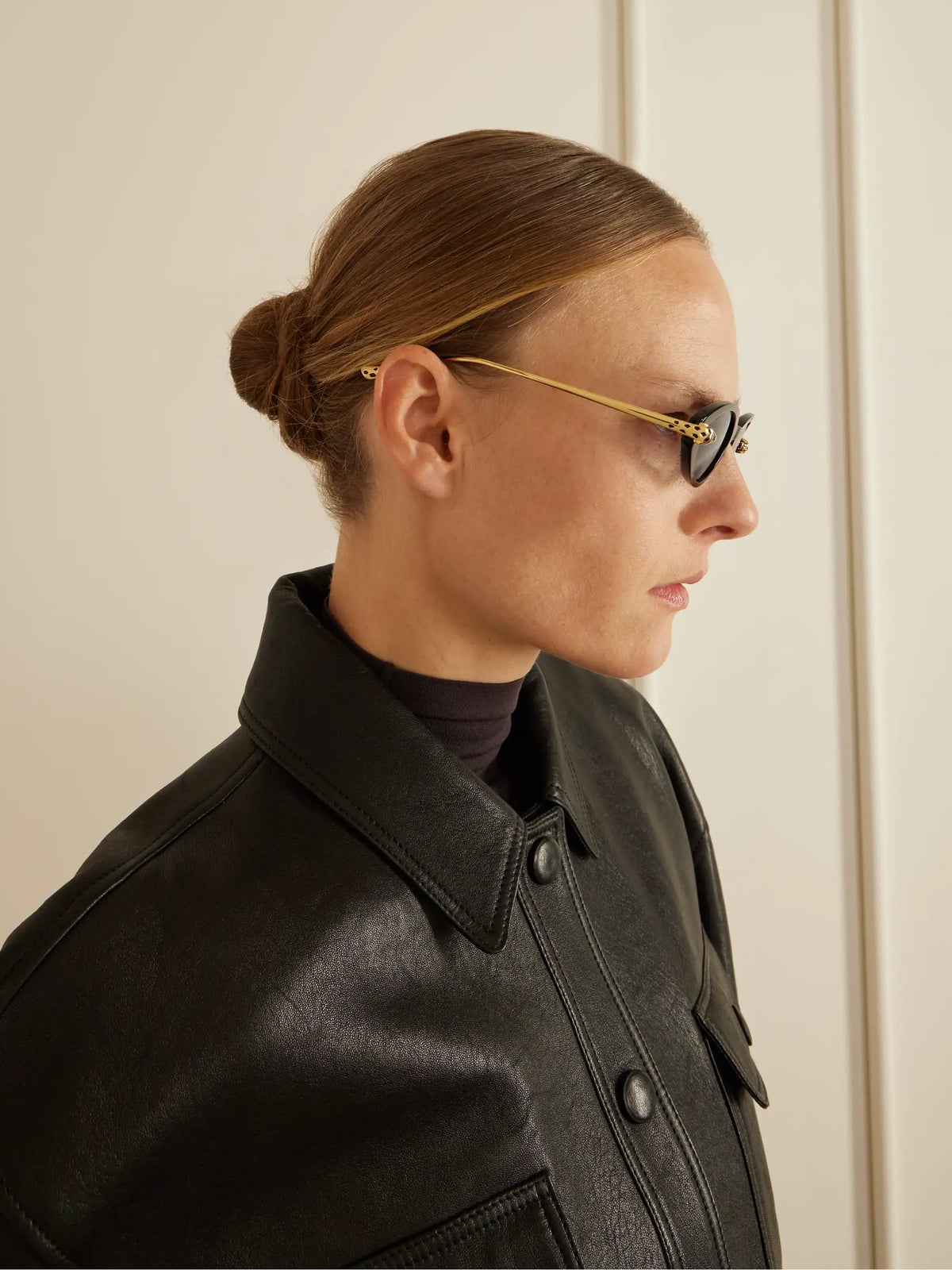 Panthère De Cartier Oval-frame Acetate And Gold-tone Sunglasses