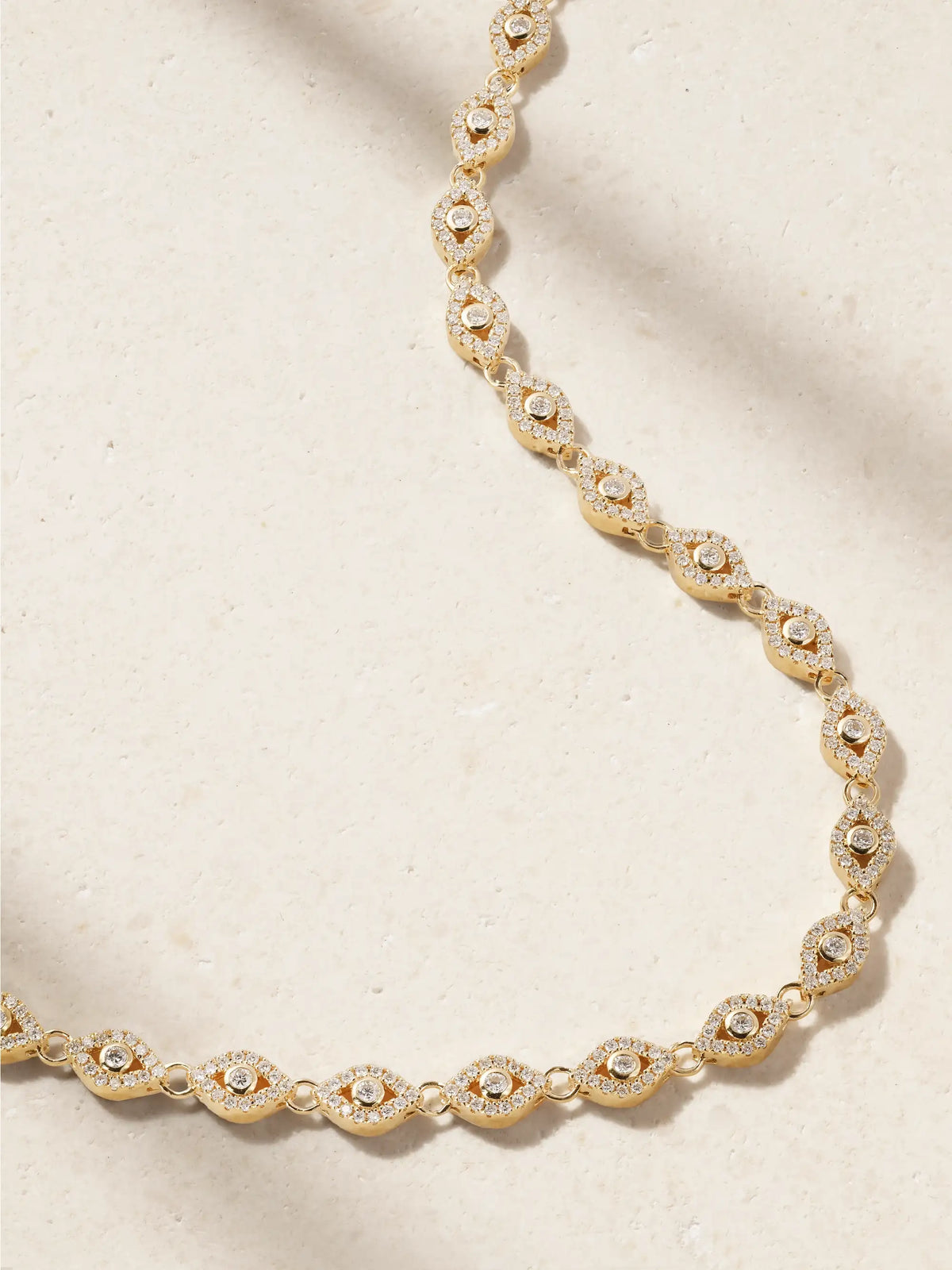 Small Evil Eye Eternity 14-karat Gold Diamond Necklace