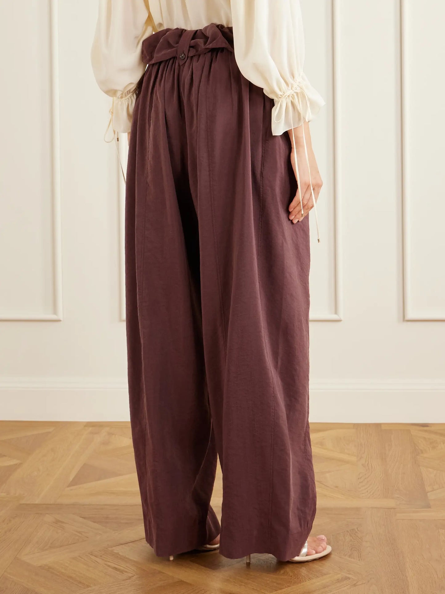 Silk-blend Wide-leg Pants