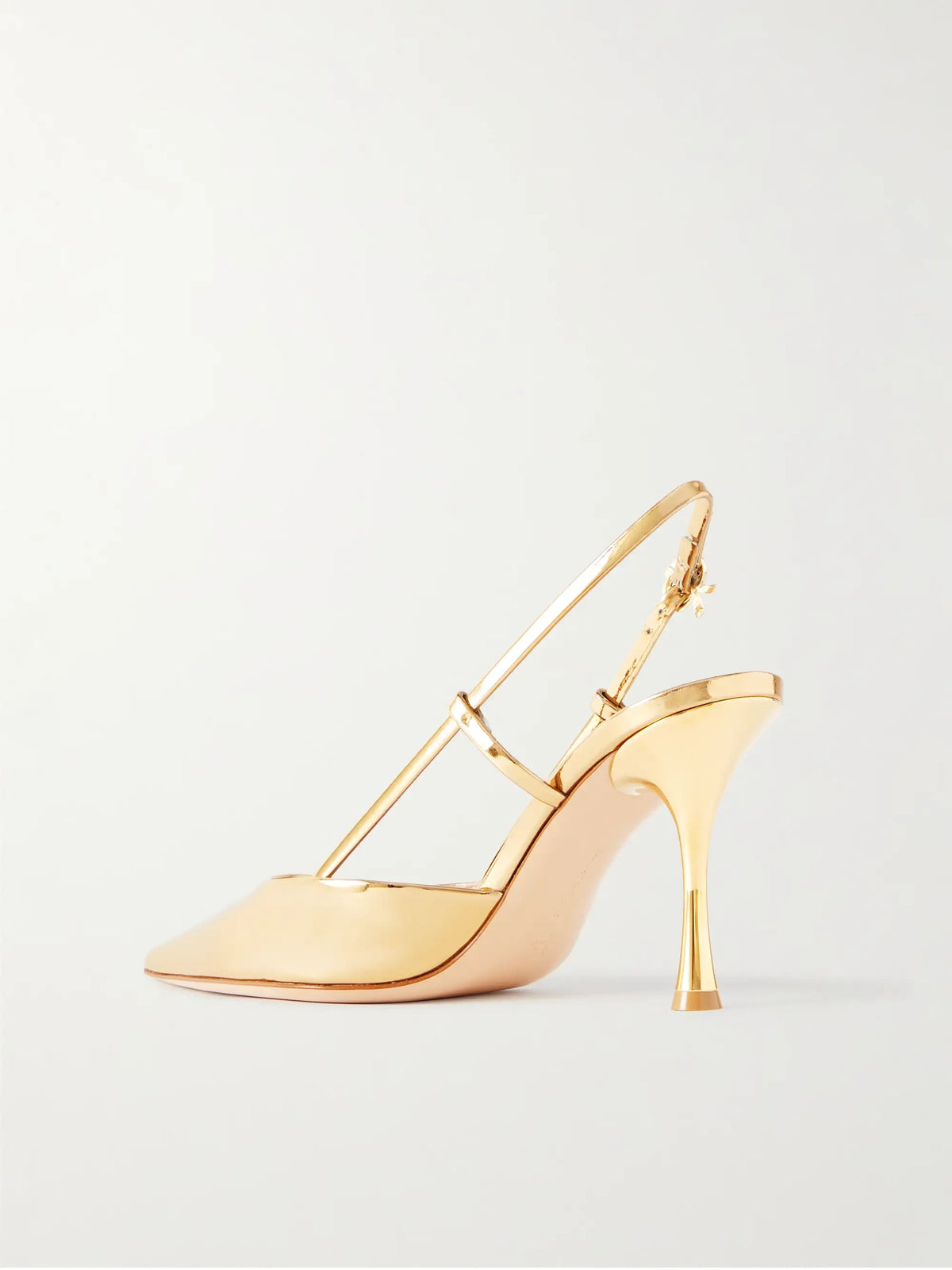 Ascent 85 Mirrored-leather Slingback Pumps
