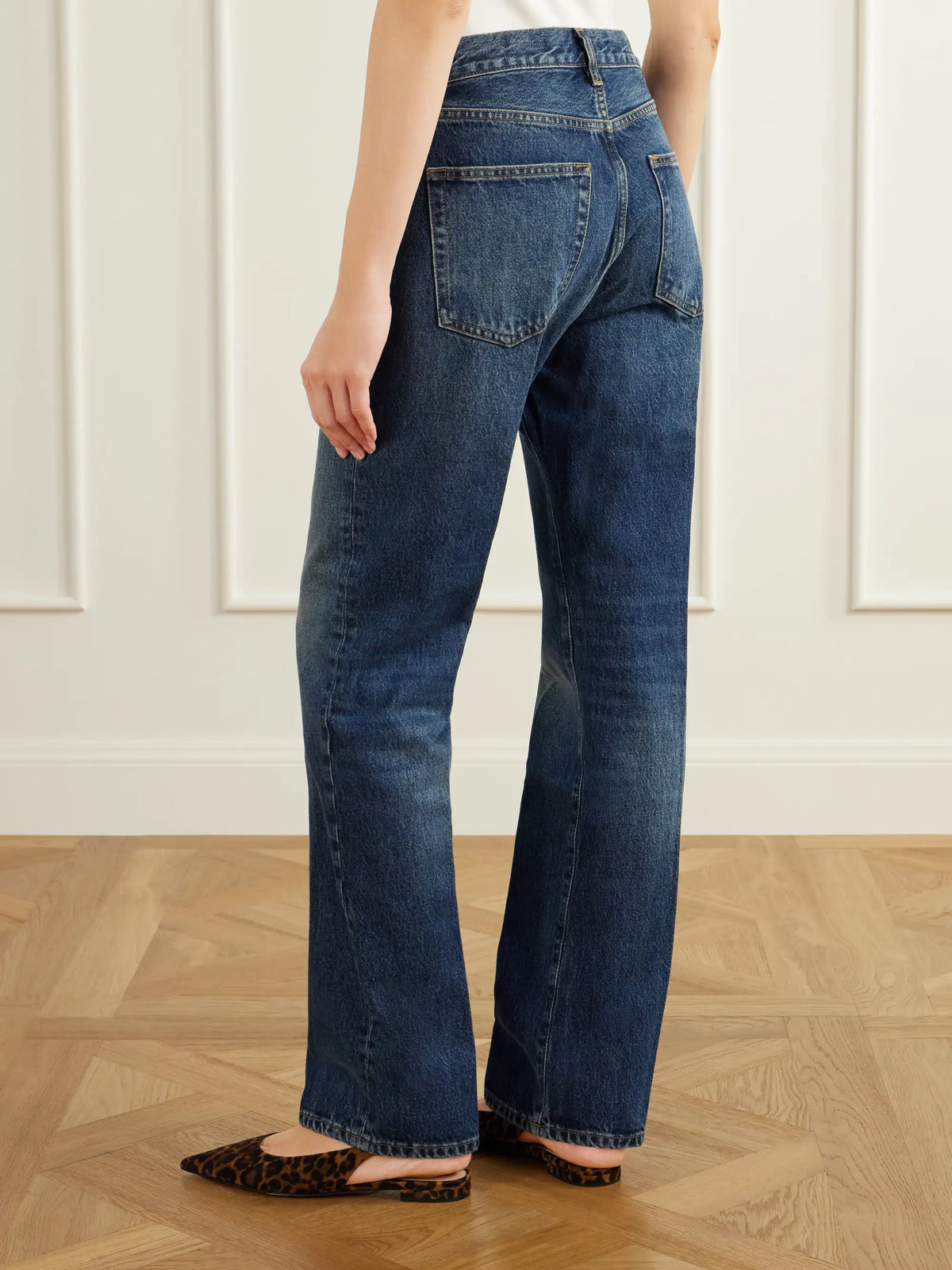 FRAME + Sotheby's The Sotheby's Vertical High-rise Straight-leg Jeans