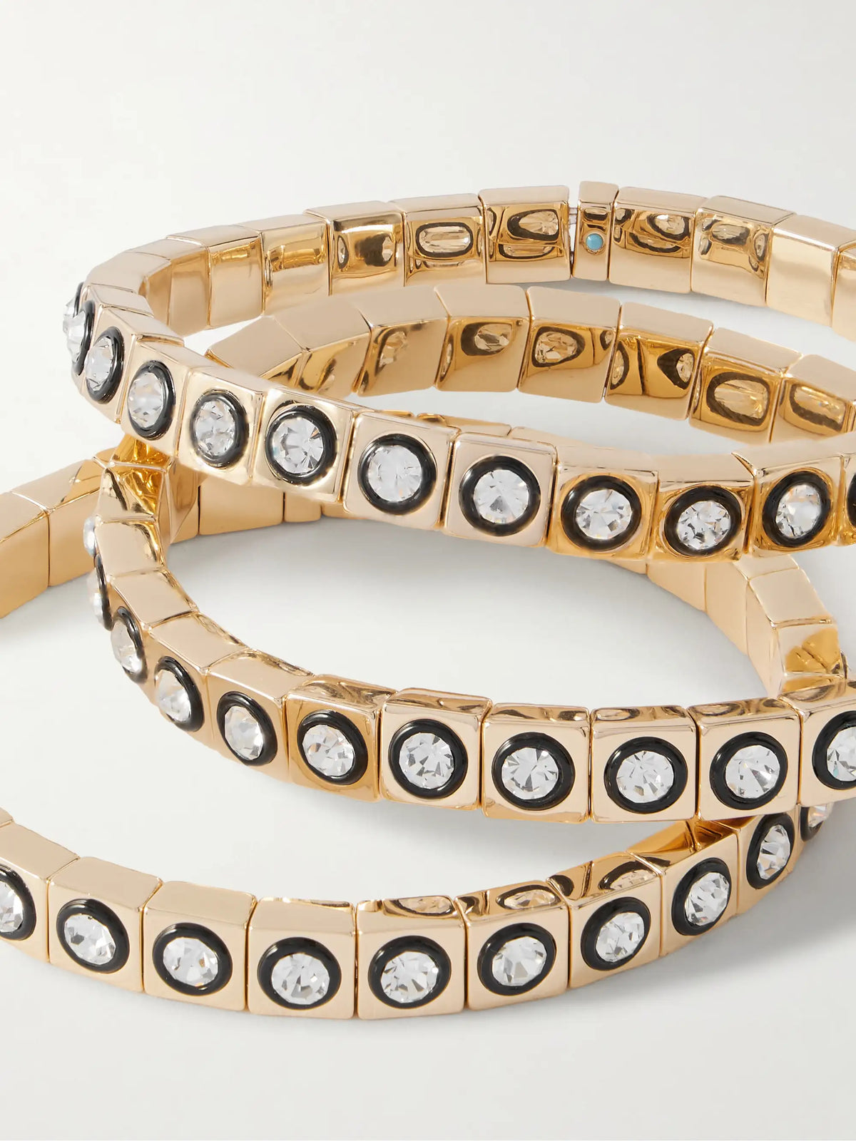 The Royal Set Of Three Gold-tone, Enamel And Crystal Bracelets