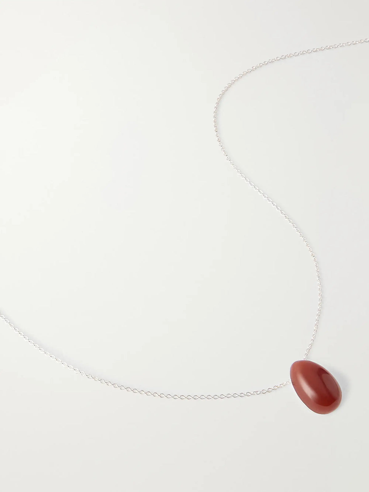 Tiny Egg Silver And Carnelian Pendant