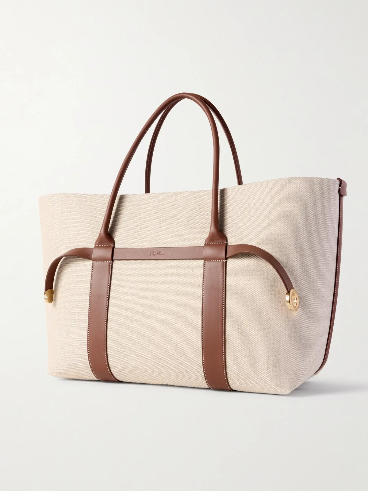 Ghiera Large Leather-trimmed Canvas Tote