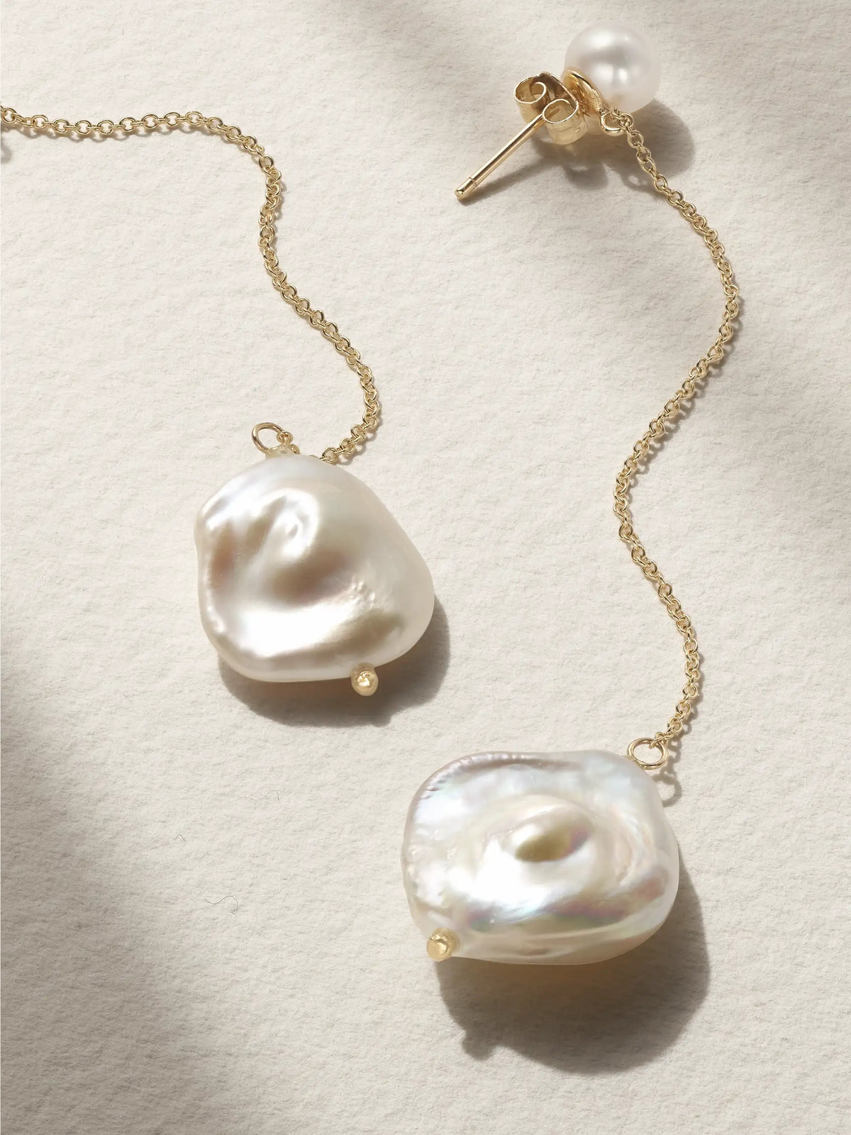 Duality 14-karat Gold Pearl Earrings