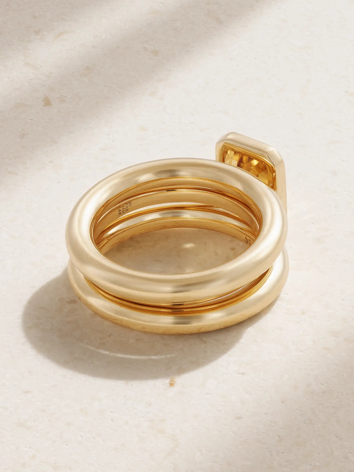 Lumen Stack Set Of Three 14-karat Recycled Gold Quartz Rings