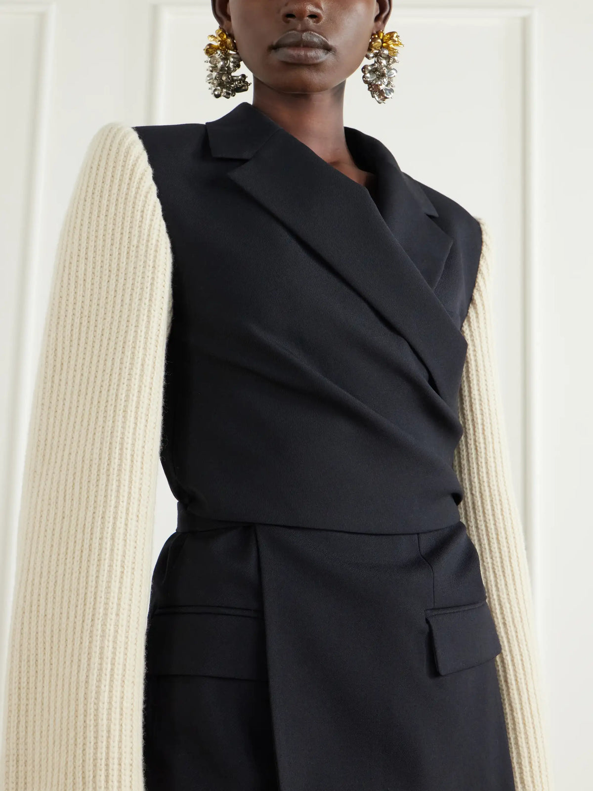 Dries Van Noten Ribbed Wool And Cashmere-blend Trimmed Wool-twill Jacket
