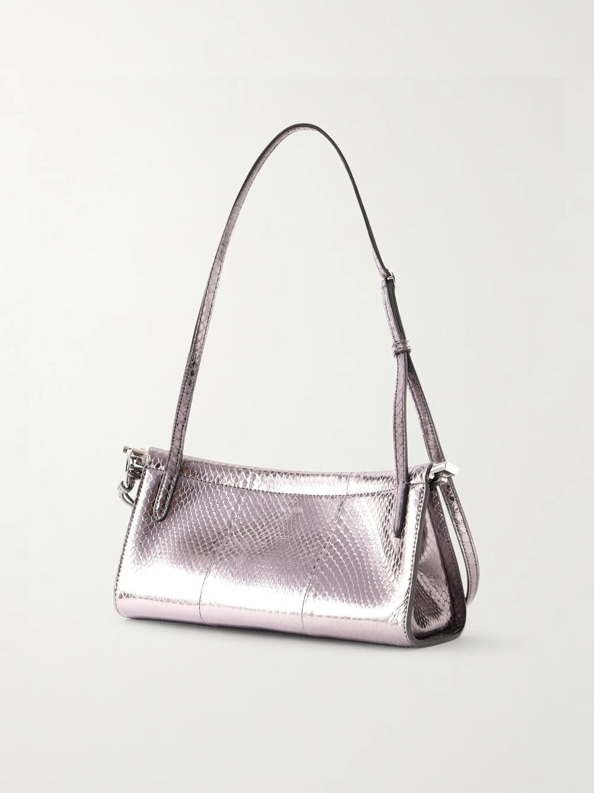 Le Click E/w Small Metallic Snakeskin Shoulder Bag