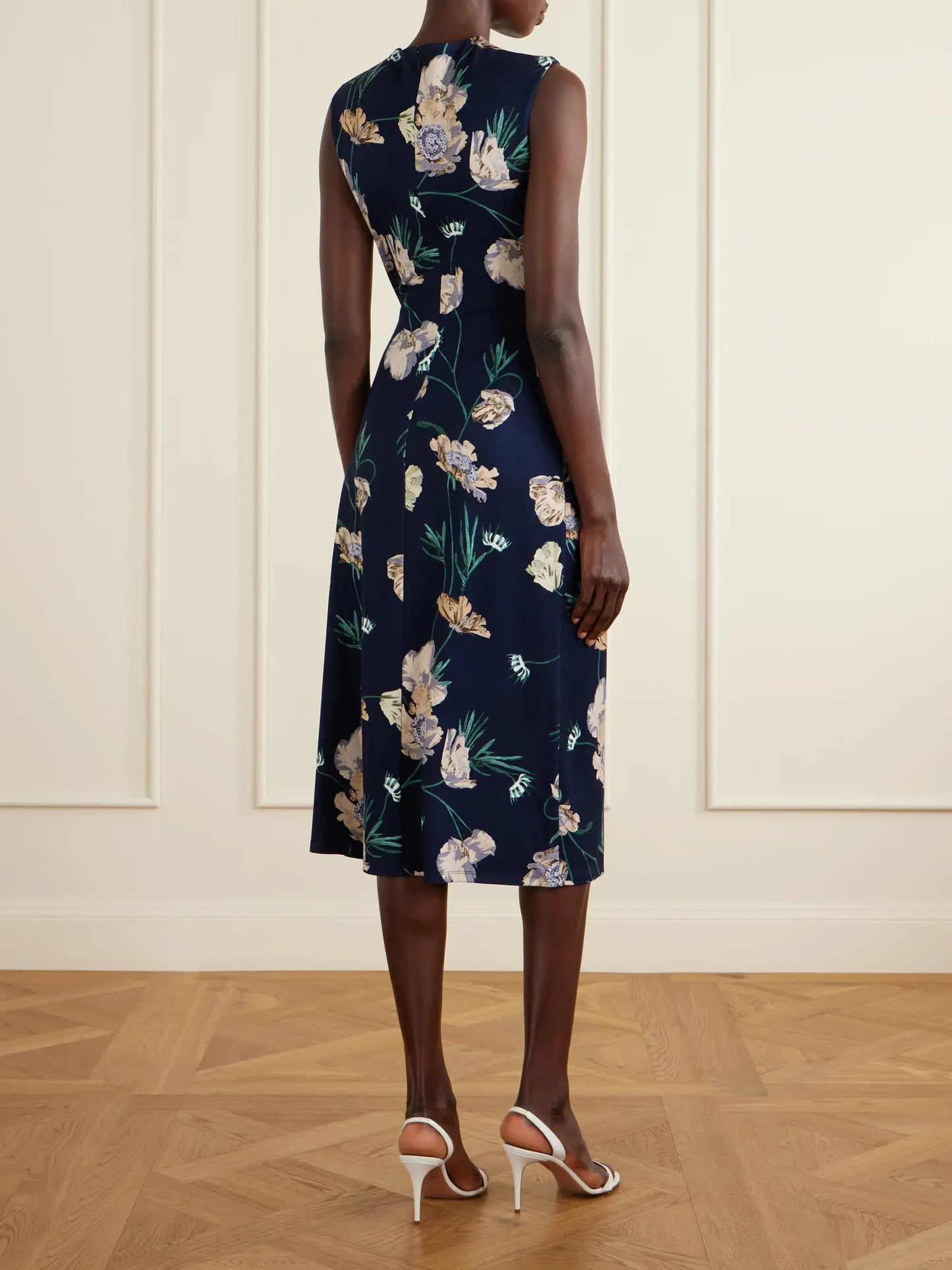 Floral Printed Ponte Midi Dress