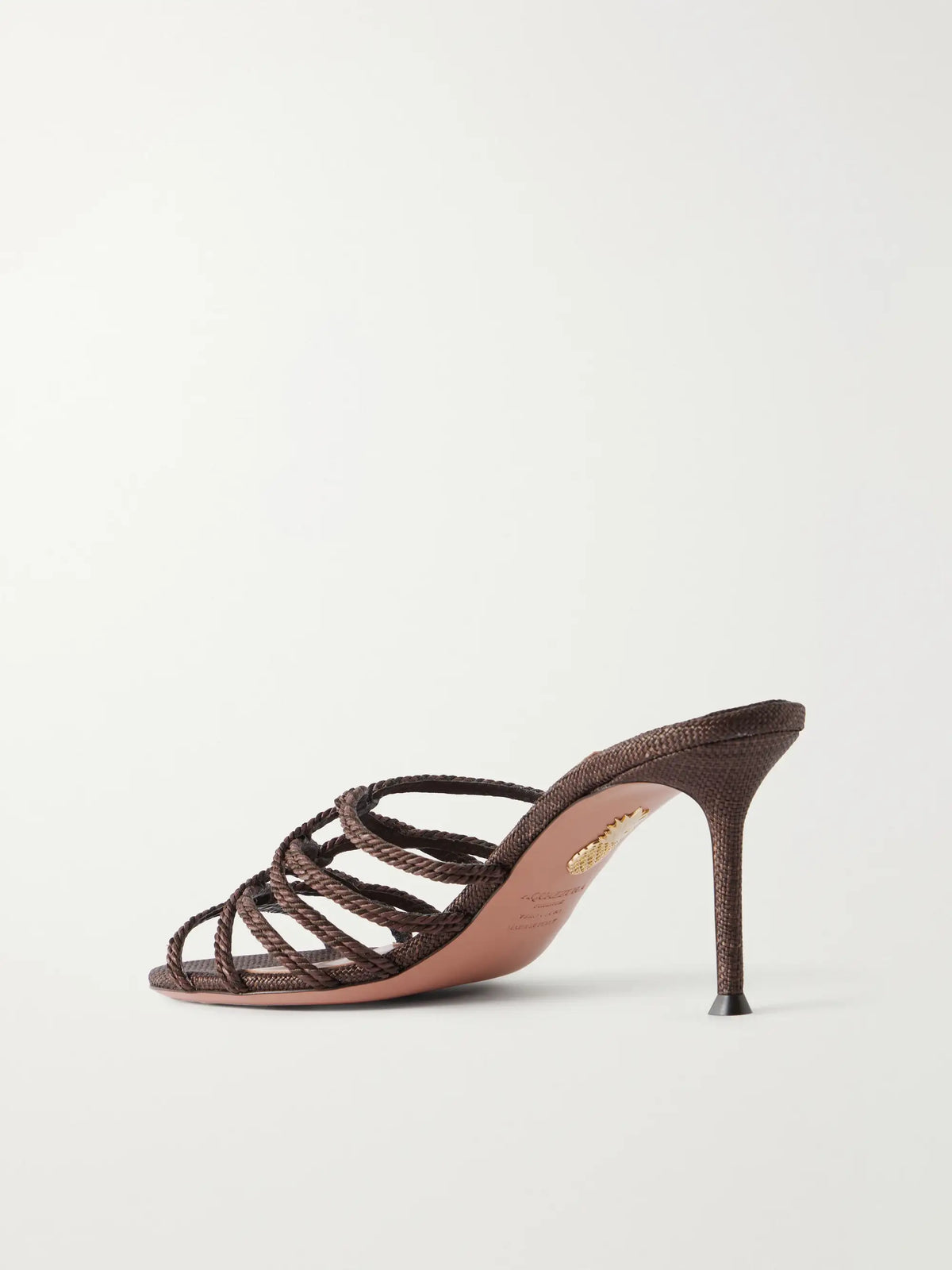Luna Rope 75 Raffia-trimmed Cord Mules