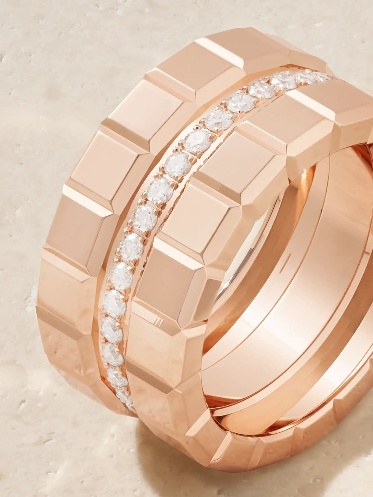 Ice Cube 18-karat Rose Gold Diamond Ring