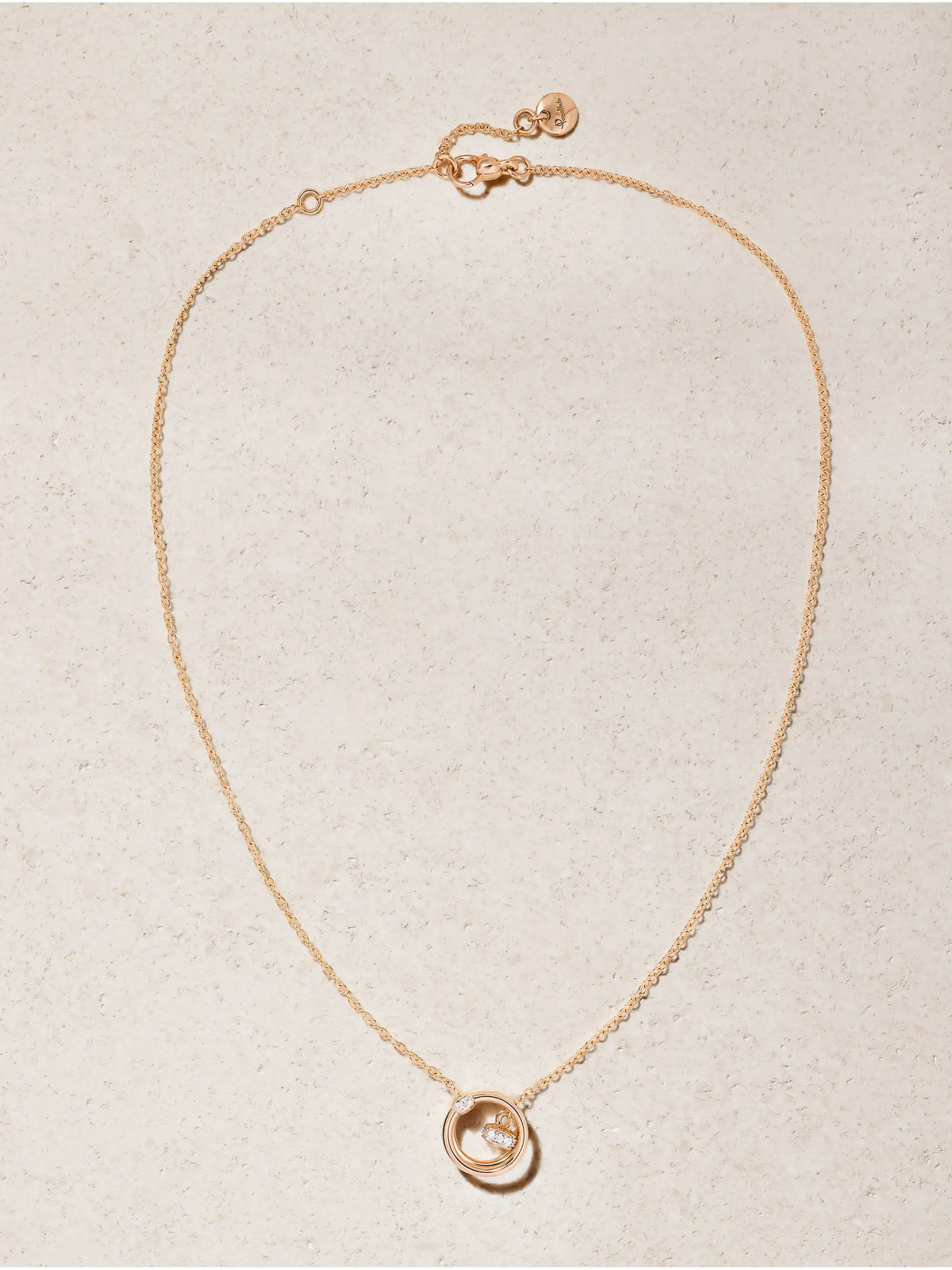 Together Rhodium-plated 18-karat Rose Gold Diamond Necklace