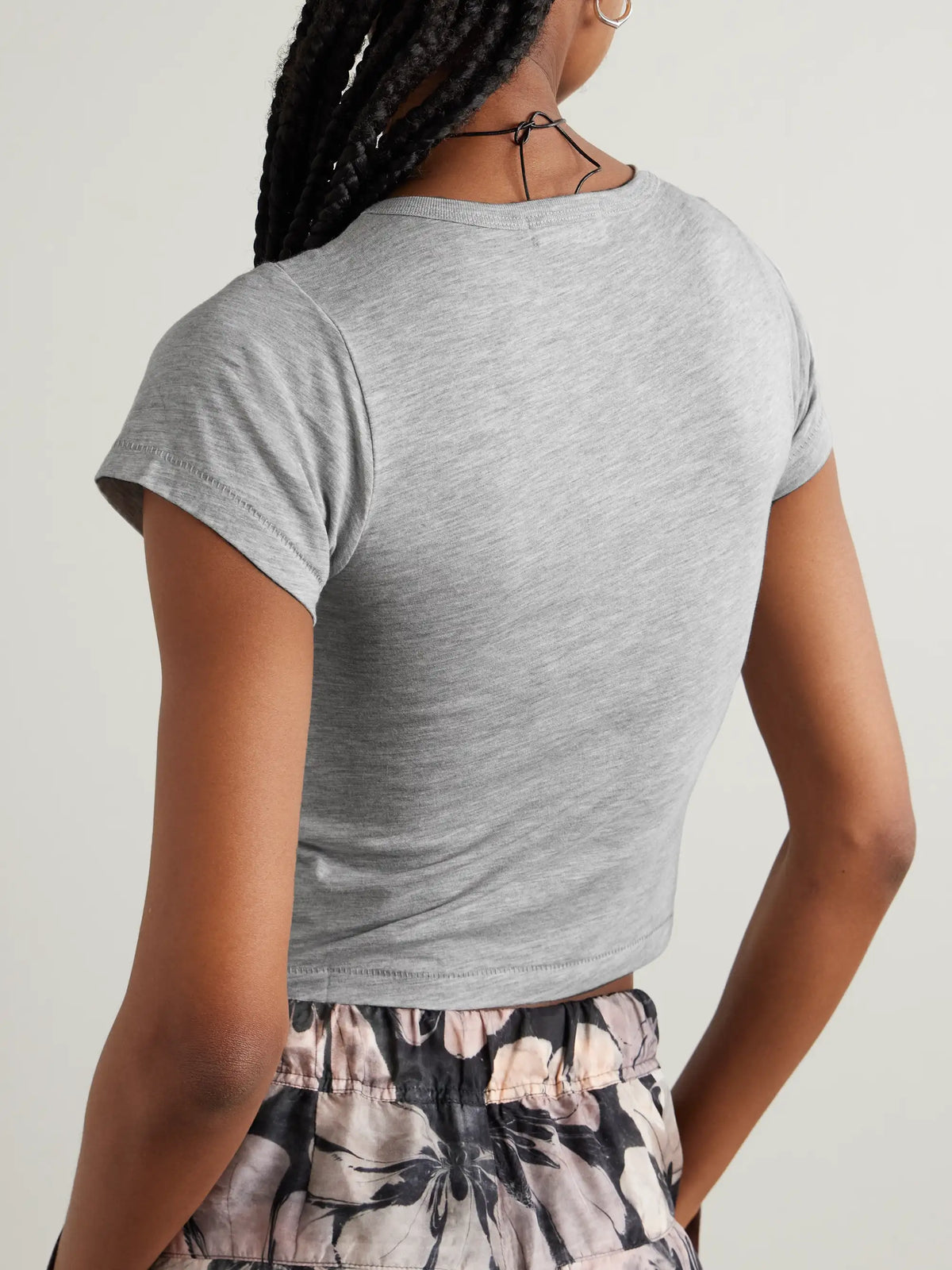 Baby Tee Cropped Cotton And Modal-blend Jersey T-shirt