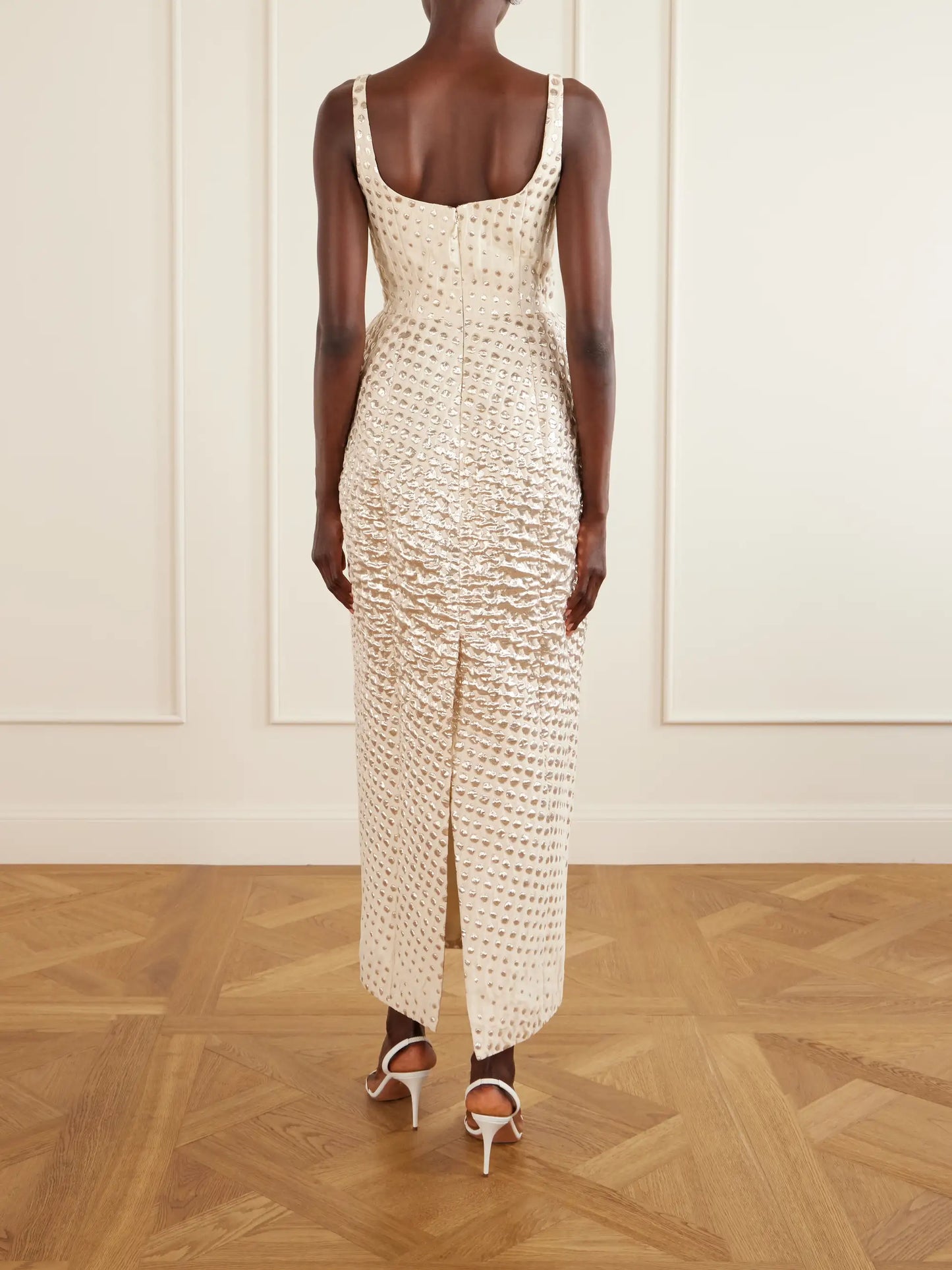 Metallic Jacquard-woven Gown