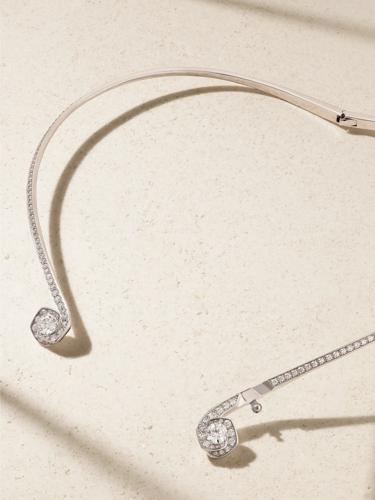 Frozen Kiss Torque 18-karat White Gold Diamond Necklace