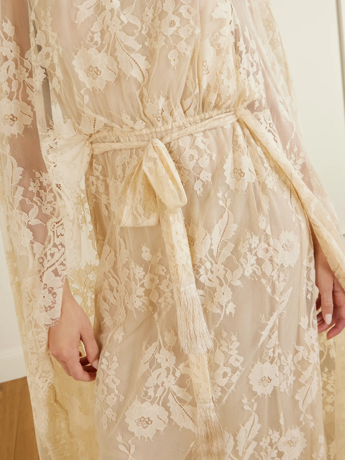 Zimmermann Valiant Belted Cape-effect Lace Maxi Dress