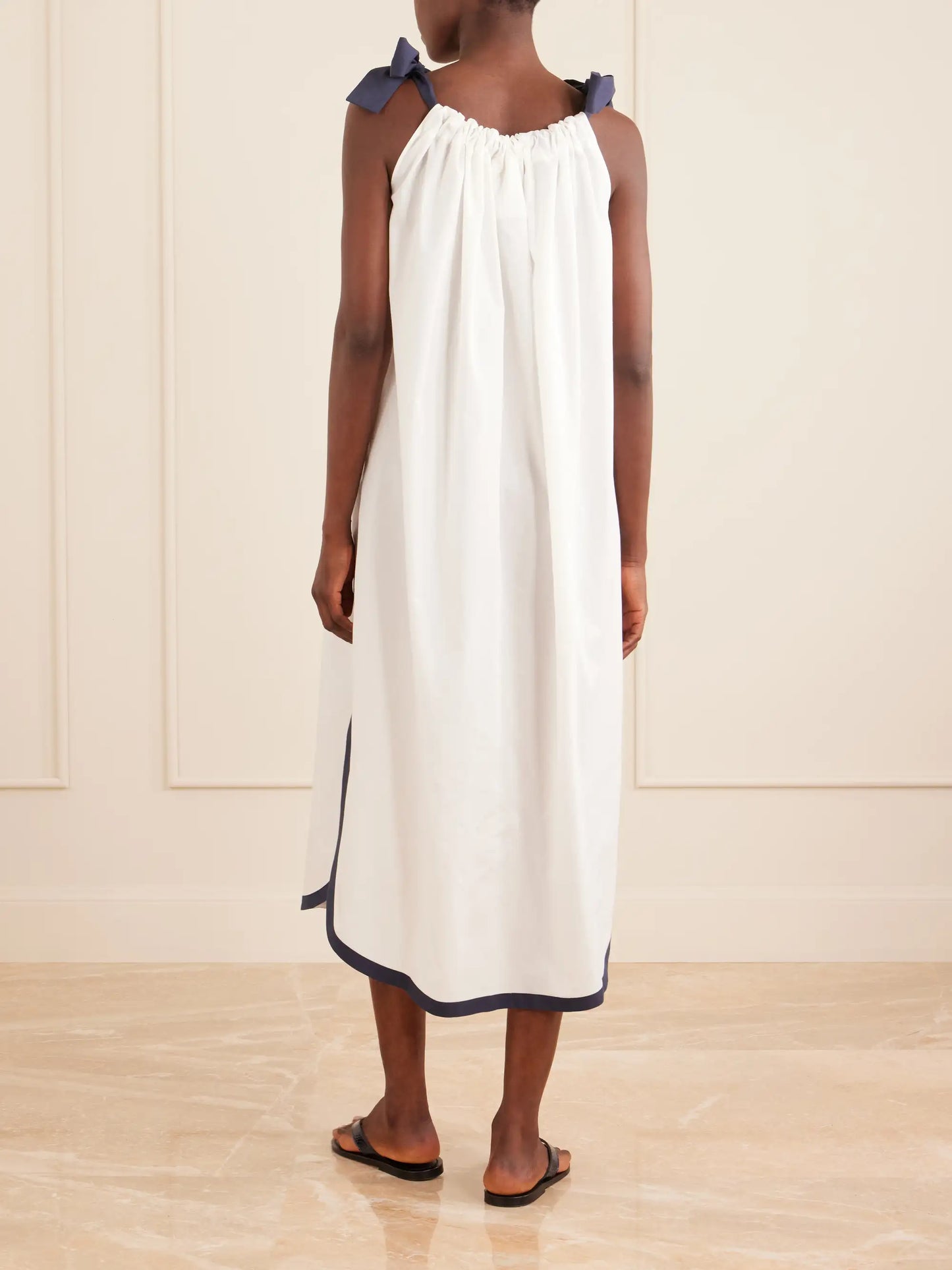 Two-tone Cotton-poplin Maxi Dress