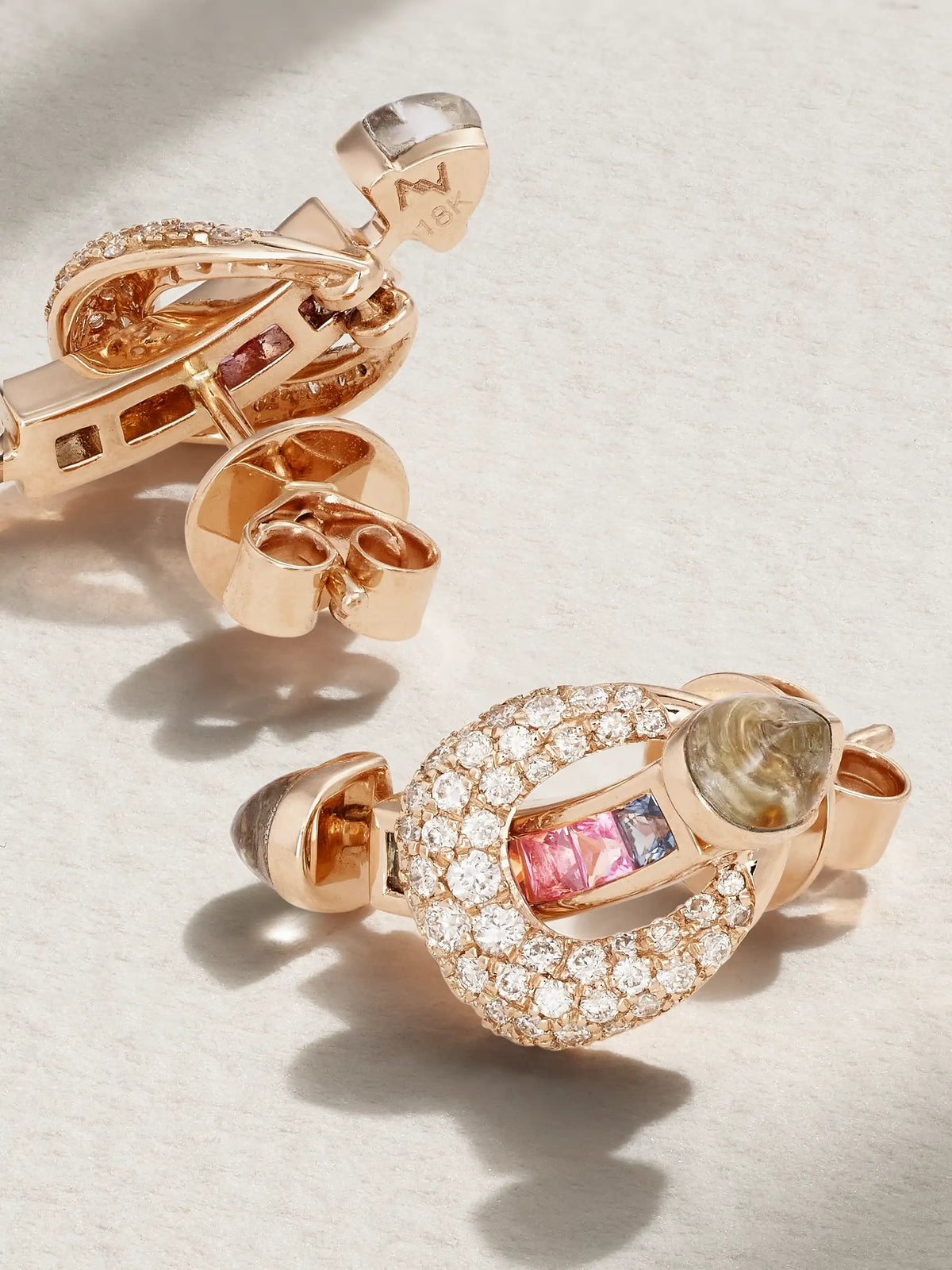 Chakra 18-karat Rose Gold Multi-stone Earrings