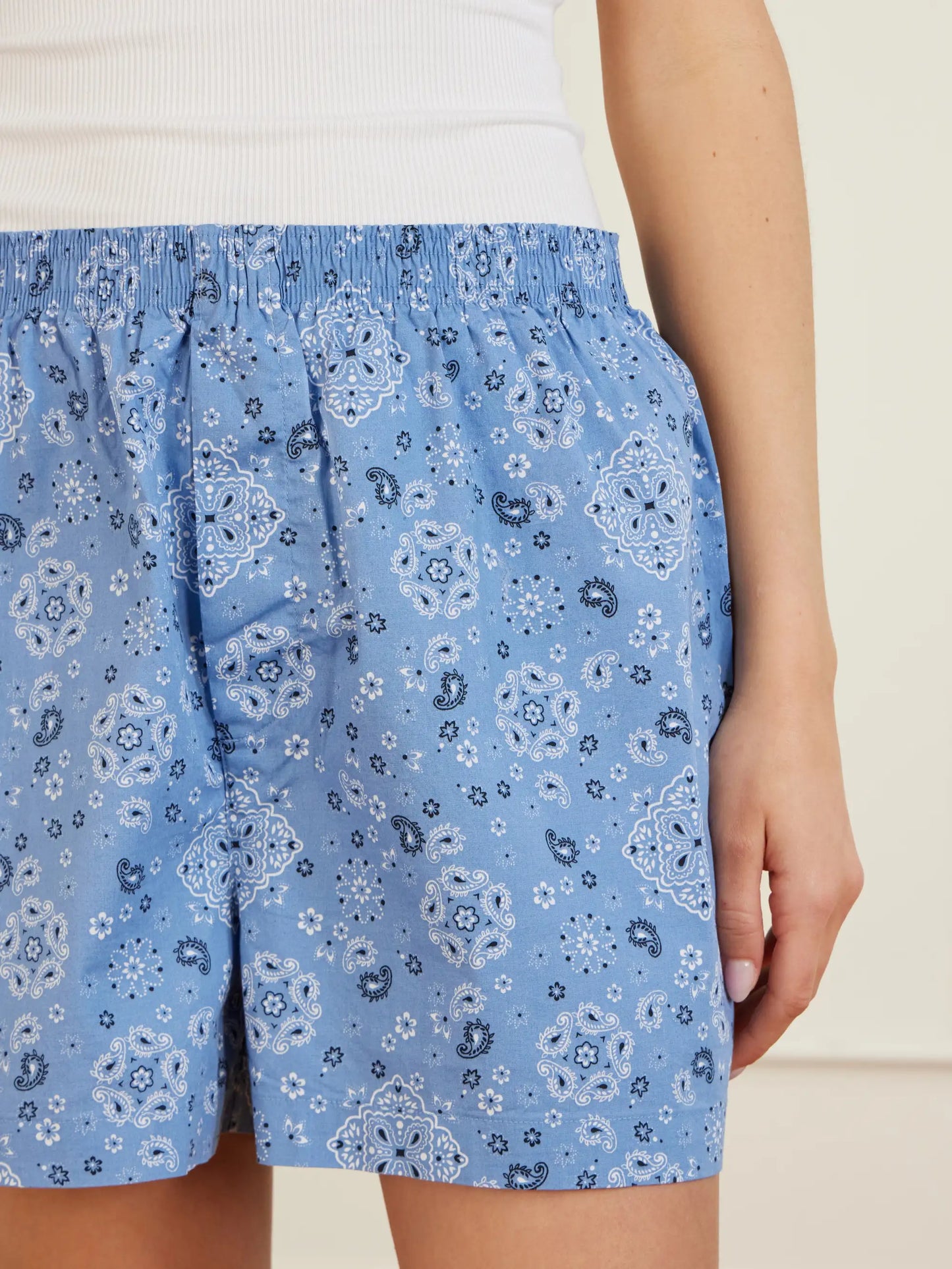 Cotton-blend Top And Boxer Pajamas Set