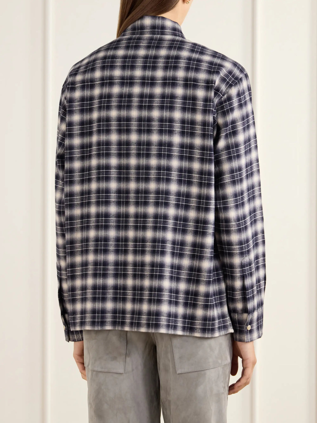 Still Here Noon Checked Cotton-blend Plaid Shirt
