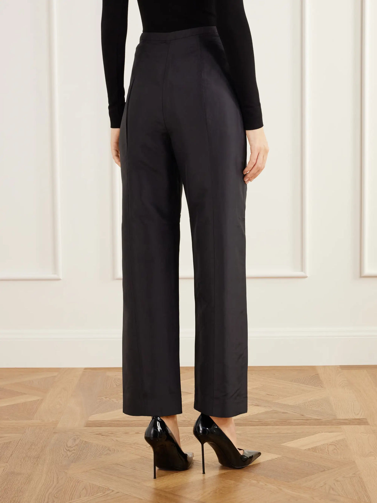 KALLMEYER Nadja Embellished Silk Satin Straight-leg Pants