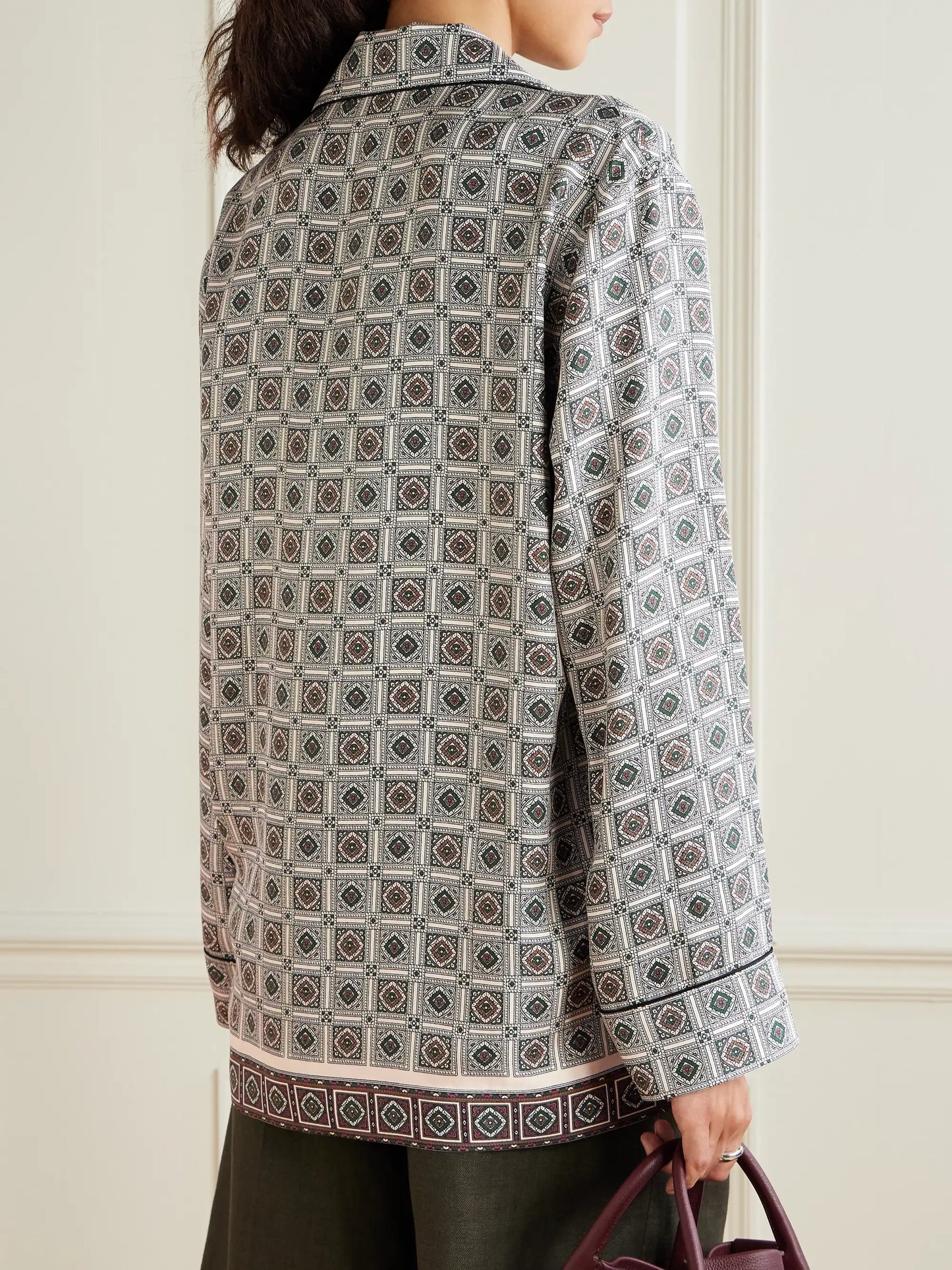 Lian Printed Silk-twill Shirt
