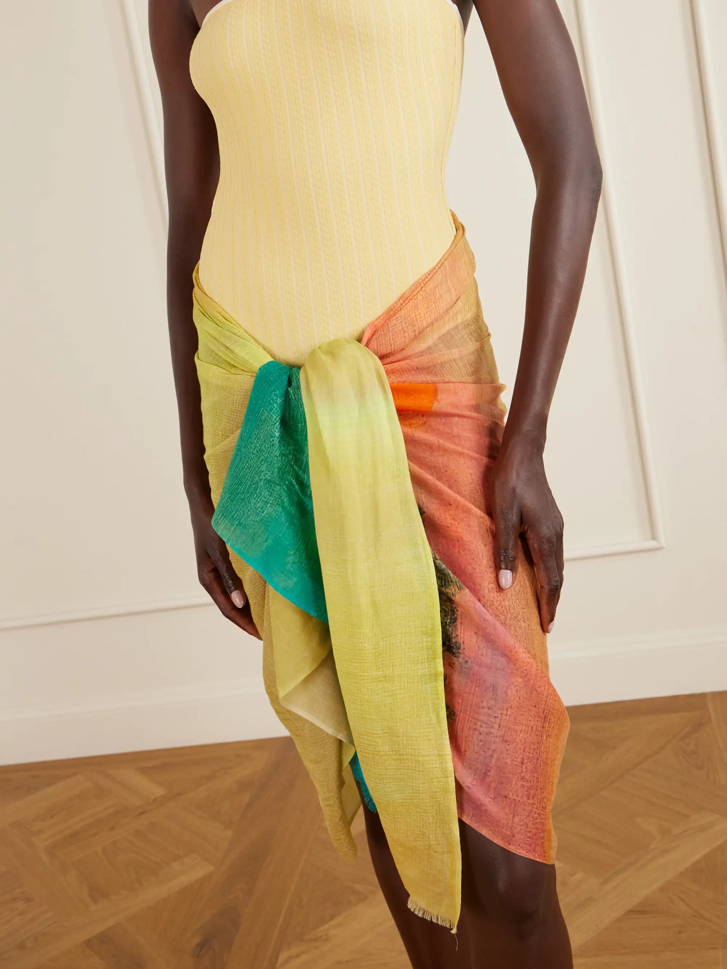 Formentera Fringed Printed Cotton-blend Pareo
