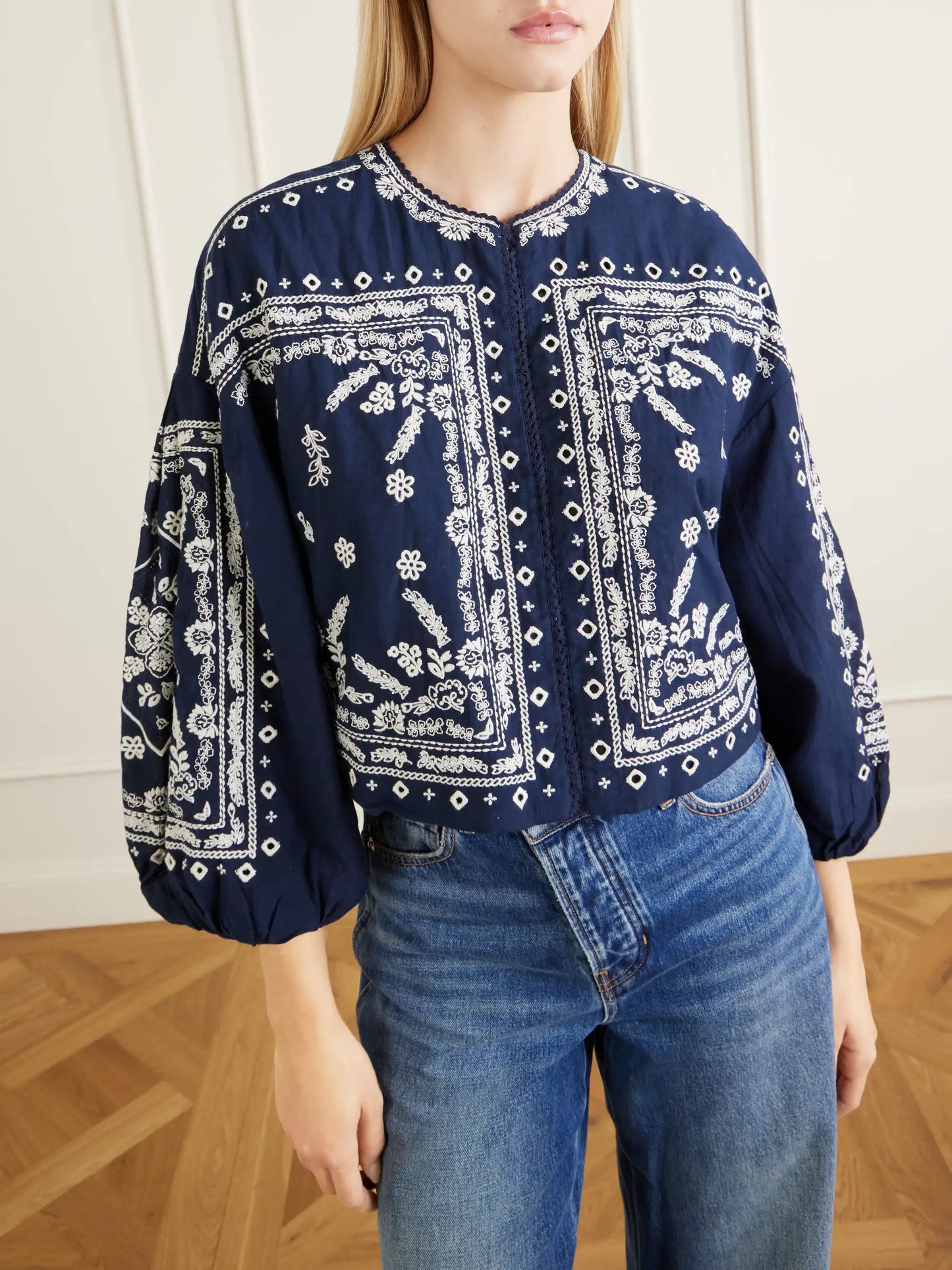 Drake Cropped Embroidered Cotton-blend Poplin Jacket