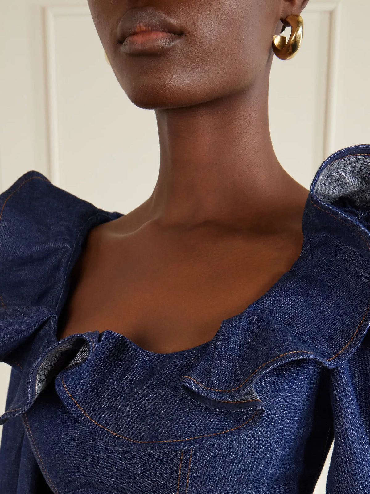Zimmermann Aster Cotton-denim Frill Top