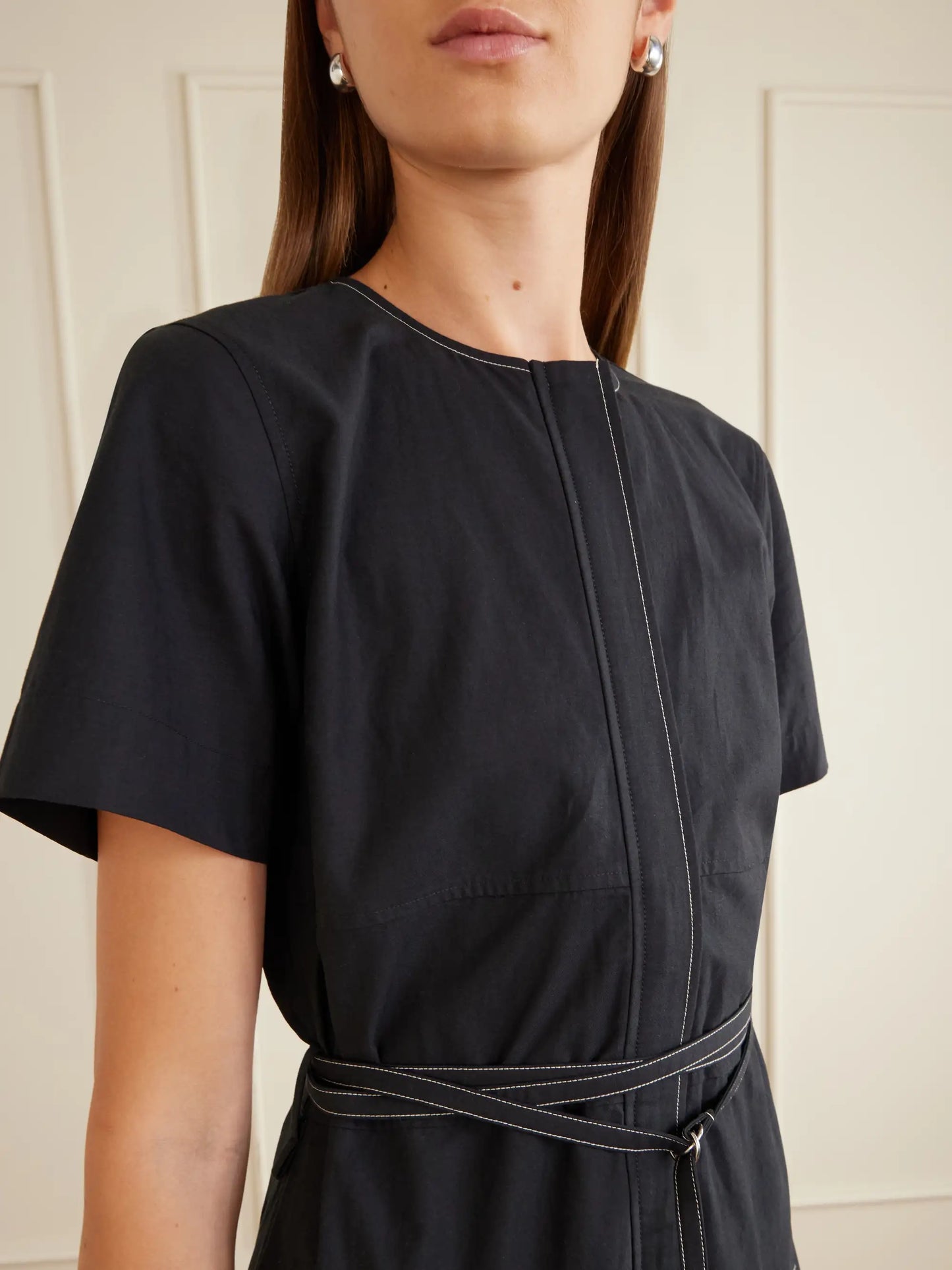 Elizabeth Belted Poplin Maxi Dress