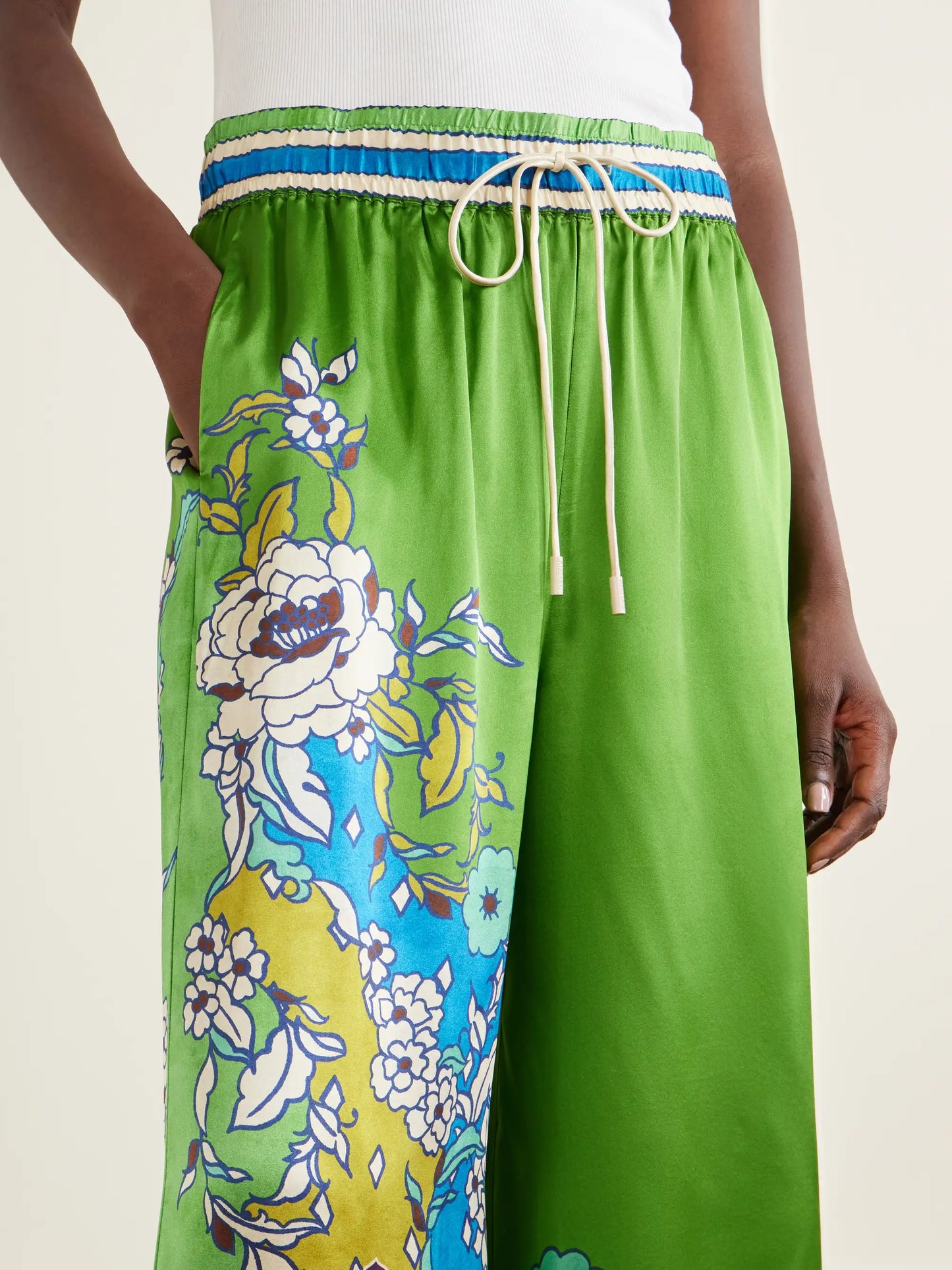 Nanci Floral-print Silk-satn Wide-leg Pants