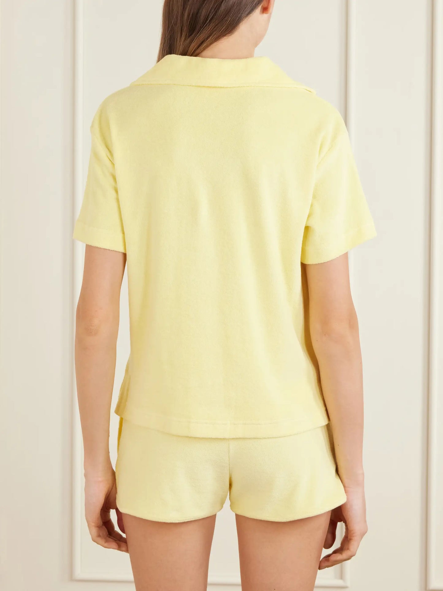Embroidered Cotton-terry Polo Shirt